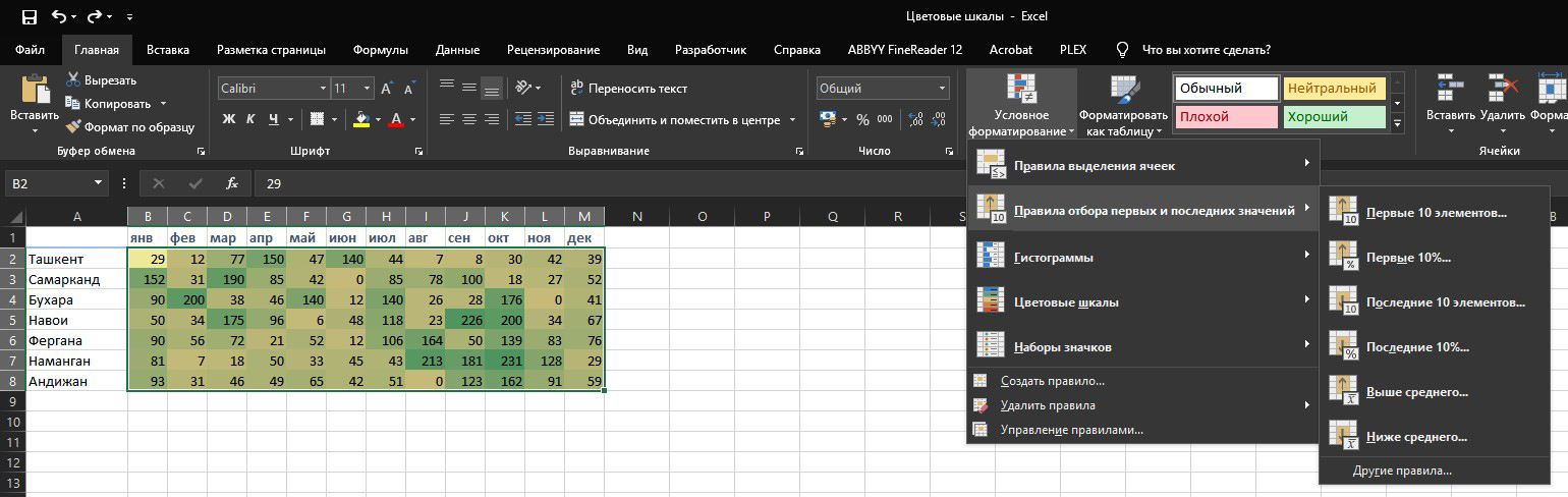 Color scales - My, Excel, table, Life hack, Useful, On a note, Longpost, Microsoft Excel