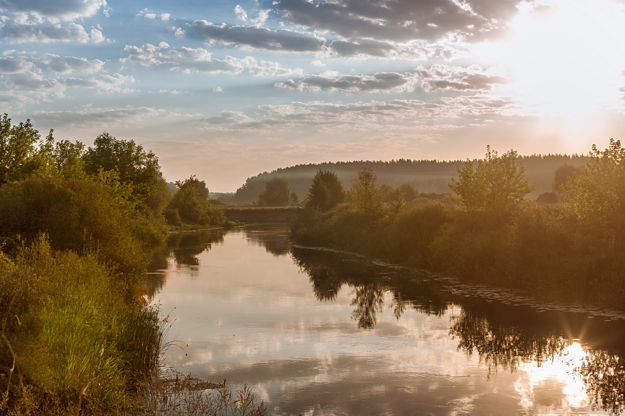 Morning on the river: memories of summer - My, Landscape, Crow, Pentax, The photo, Longpost