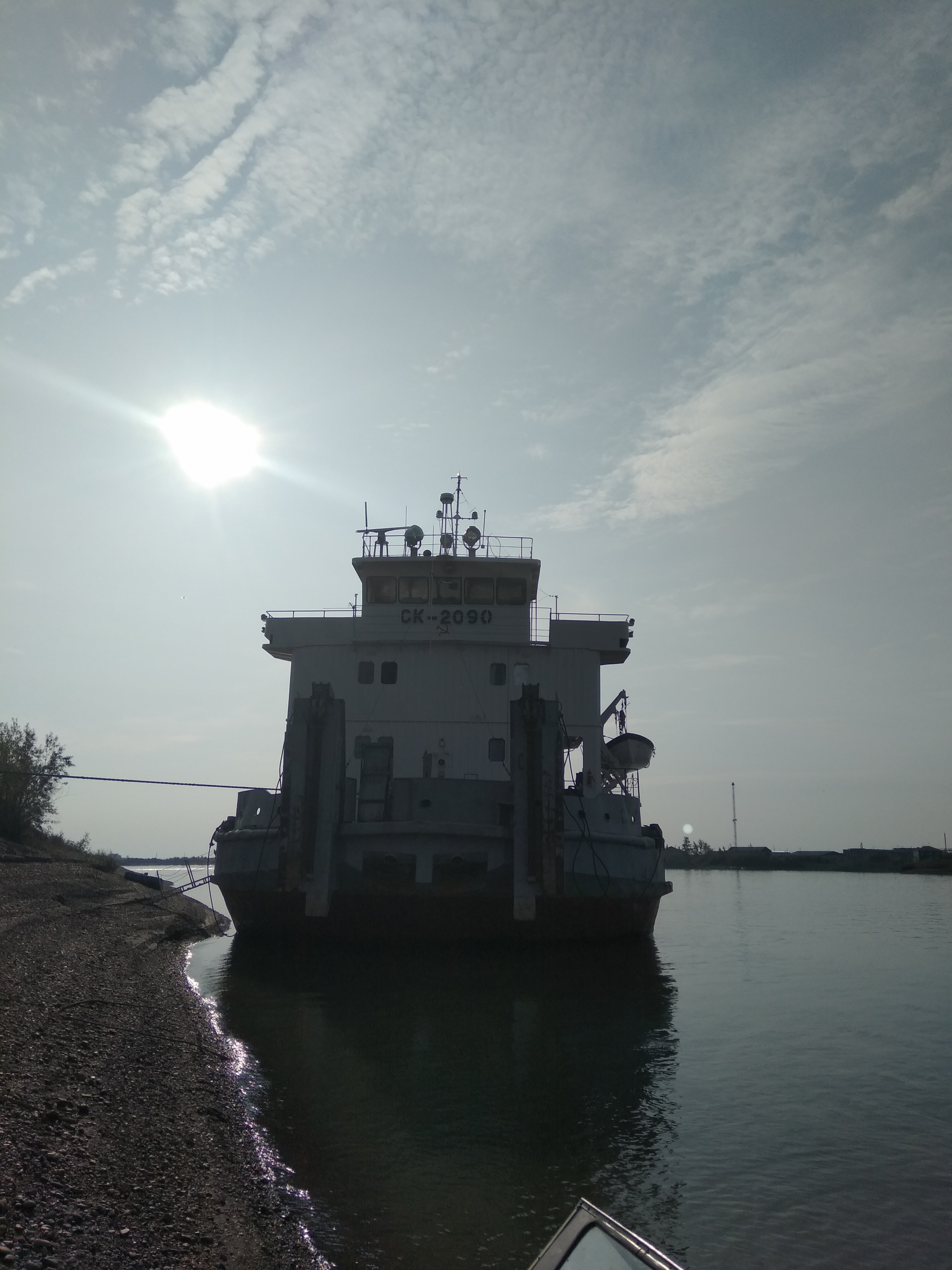 Dry cargo container ship on which I worked for almost six months - My, River, Work, Kolyma, Sailors, Students, Practice