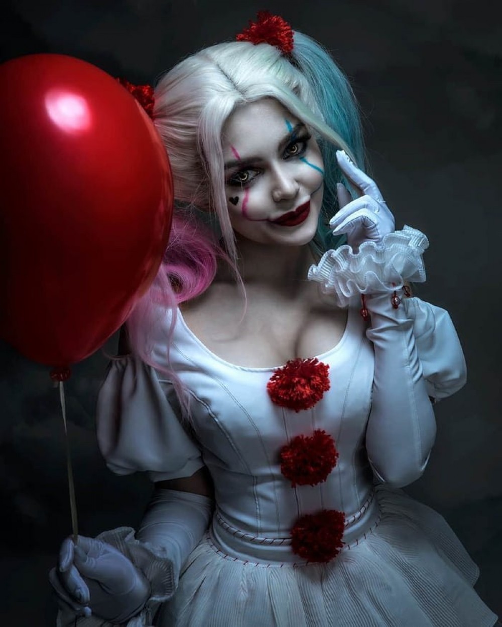 Daughter of Pennywise and Harley Quinn - Harley quinn, Pennywise, Cosplay, Girls, Beautiful girl, Longpost, Christina Fink