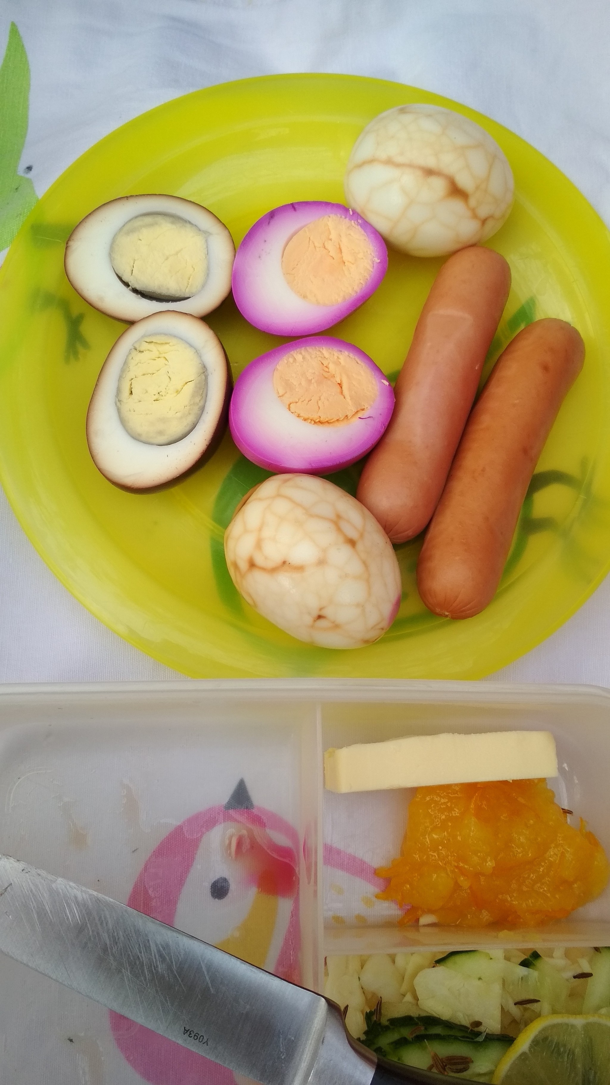 Marble eggs, egg roll and something else - My, Eggs, Recipe, Picnic, Longpost