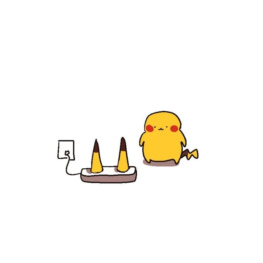 Recharging - Pikachu, Charger, Art, Pokemon, Humor