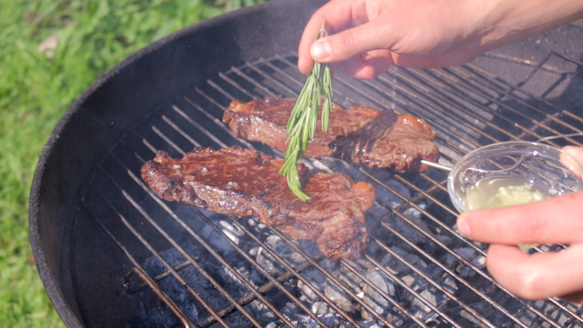 Striploin steak on a charcoal grill - My, Food, Recipe, Video recipe, Steak, Striploin, Longpost, Video, Grill