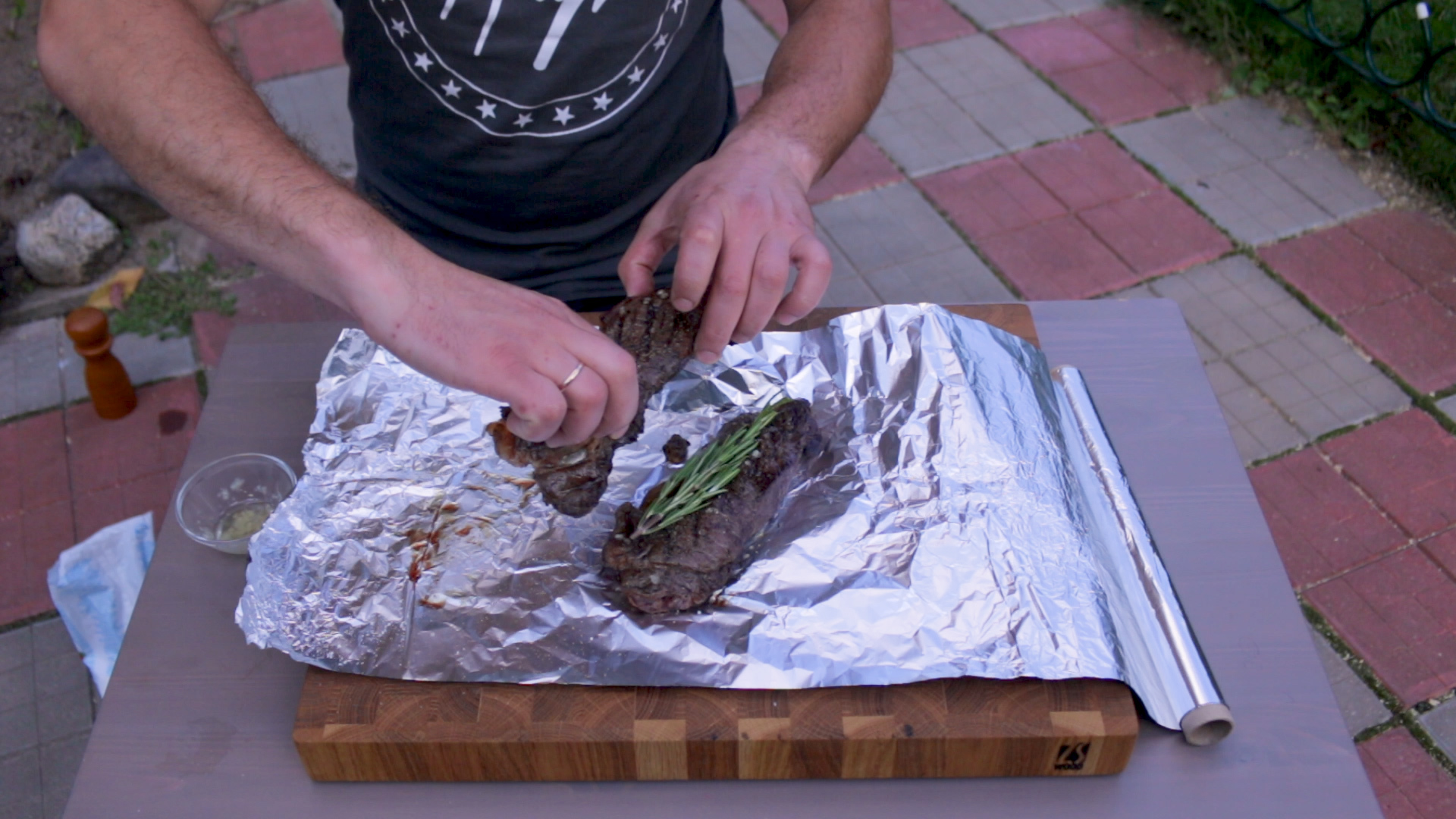 Striploin steak on a charcoal grill - My, Food, Recipe, Video recipe, Steak, Striploin, Longpost, Video, Grill