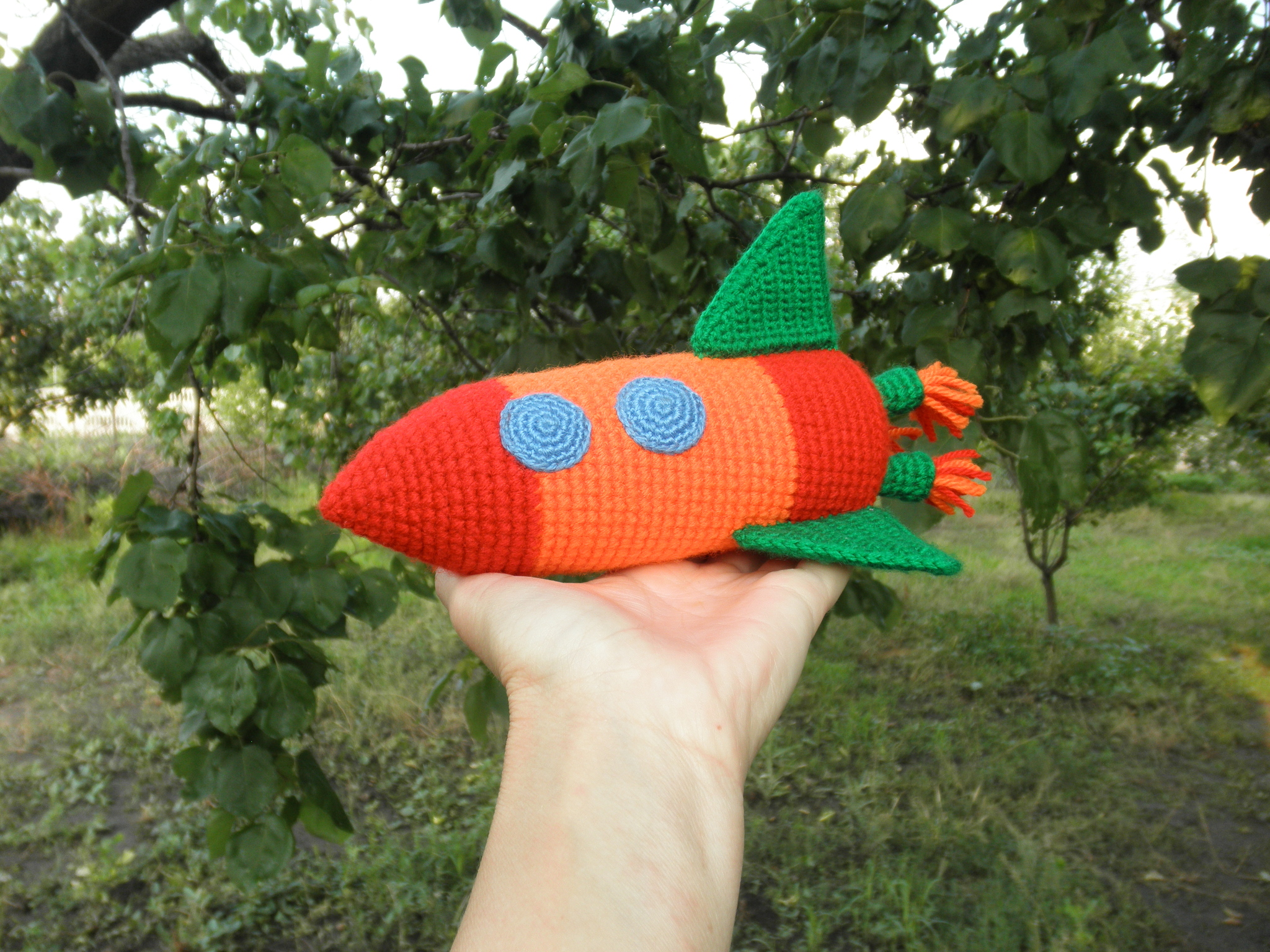 Crochet rocket - My, Crochet, Knitted toys, Rocket, Soft toy, Technics, Space, Longpost