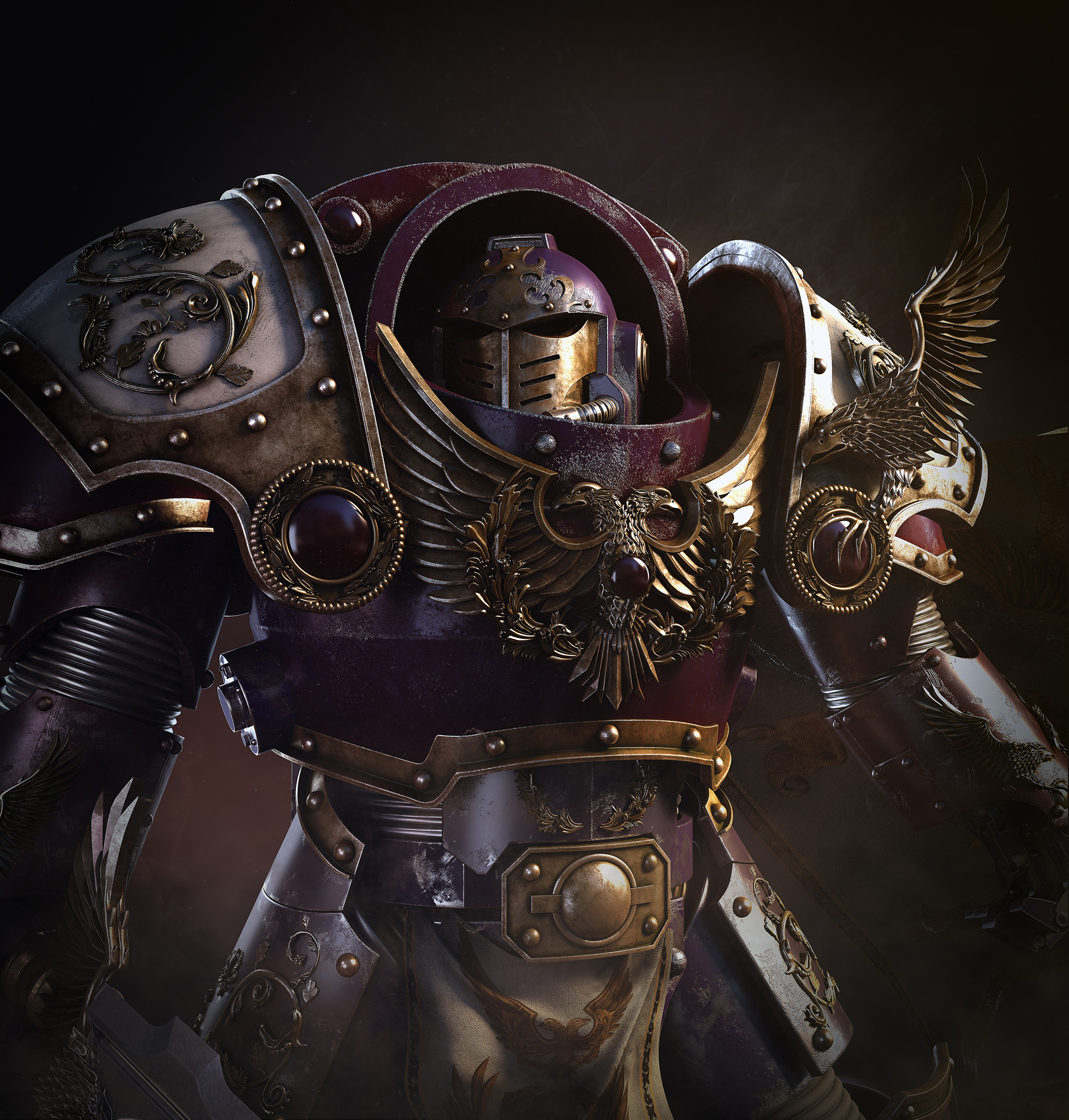 Emperor's Children Phoenix Terminators Warhammer 30k - Моё, Warhammer, 3D, Warhammer 30k, 3D графика, Длиннопост