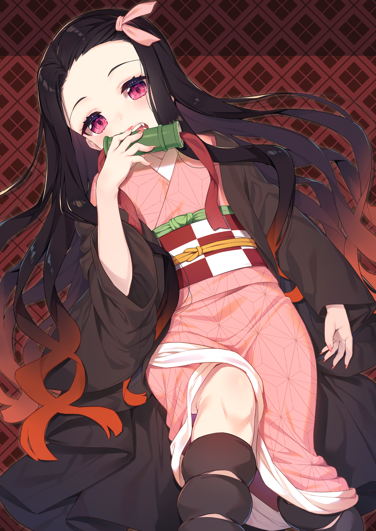 Nezuko Kamado - Anime art, Art, Nezuko Kamado, Kimetsu no yaiba, A selection, Longpost