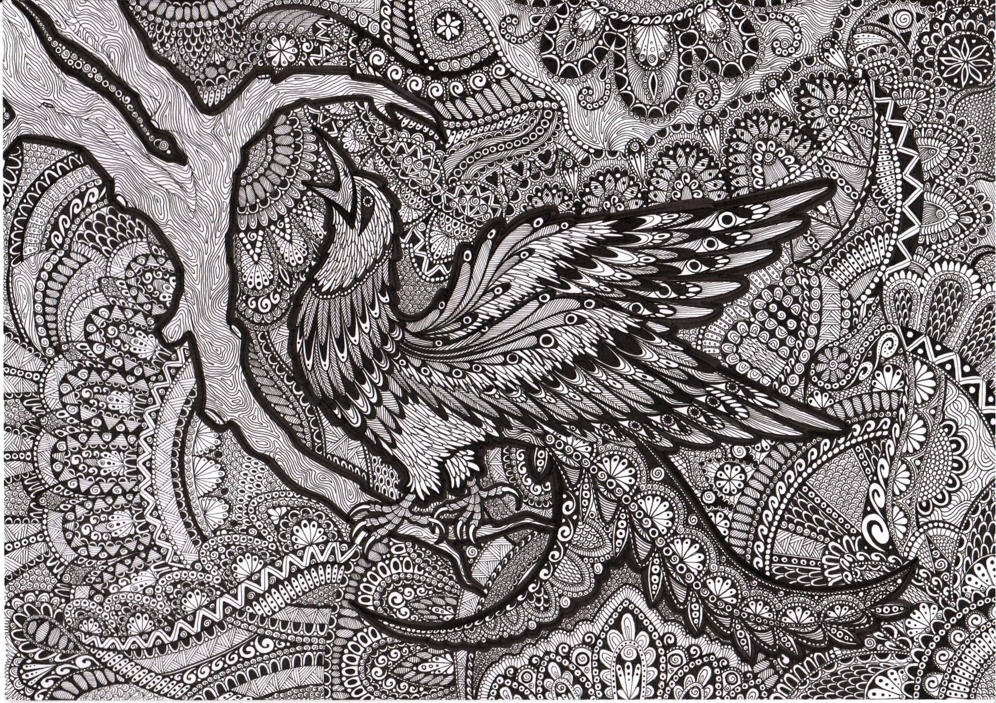 Drawings using ZenArt technique - My, Art, Zentangle, Drawing, Longpost