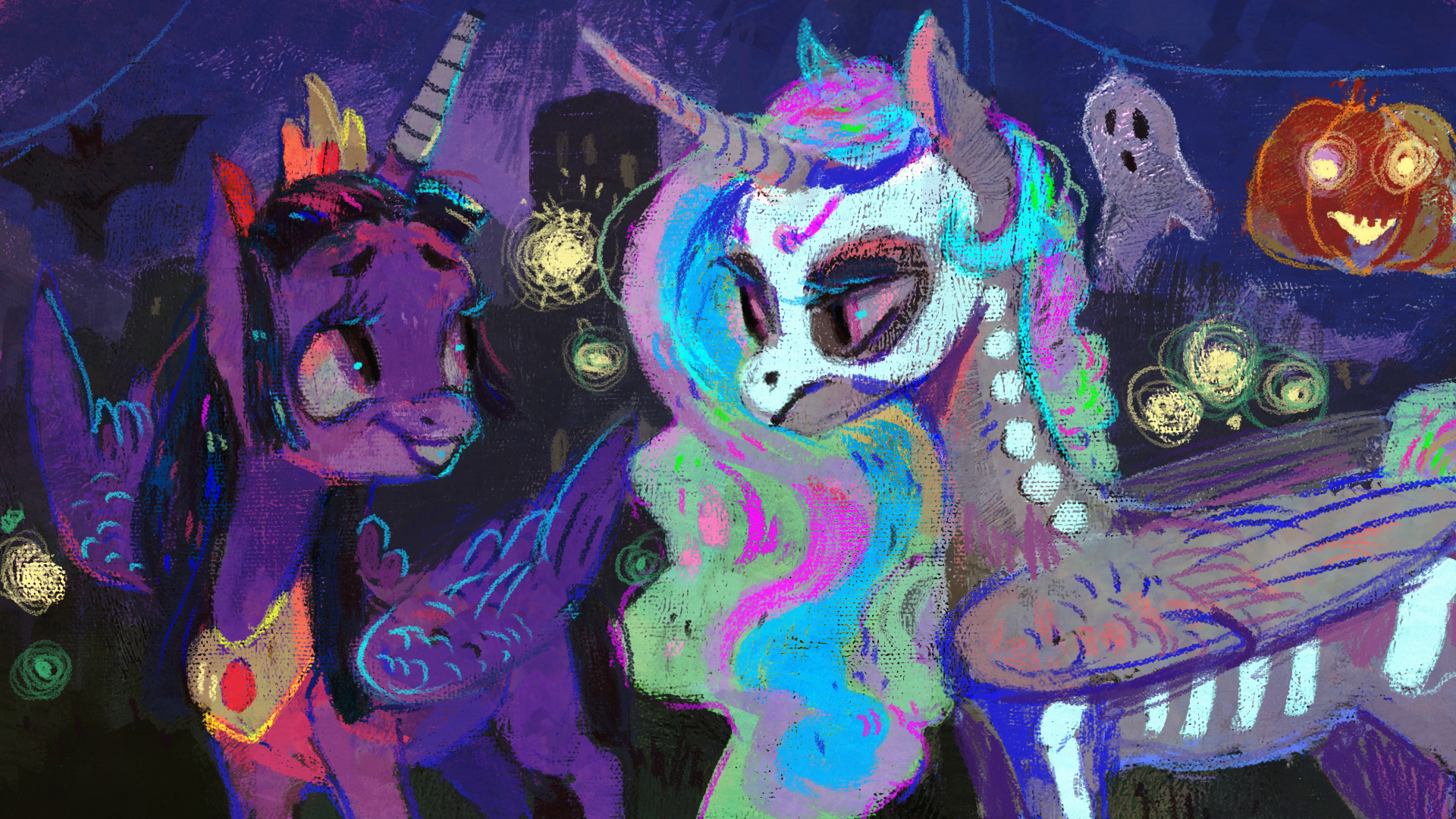 Do I Look Like a Monster? - My little pony, Twilight sparkle, Princess celestia, Halloween, Wolfiedrawie