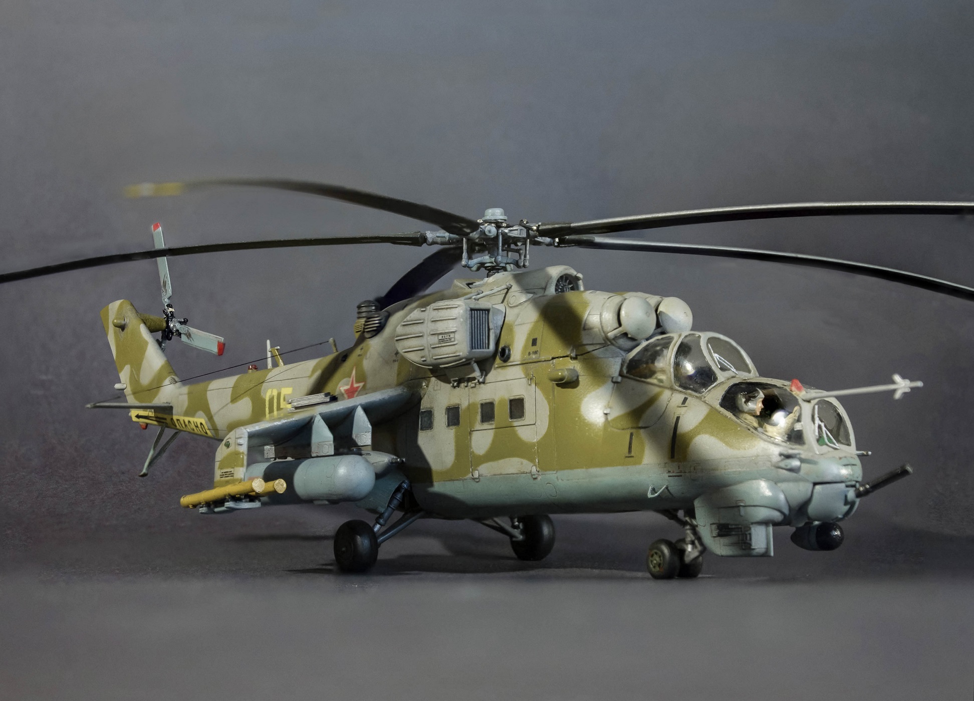 MI-24 V. Scale 1/72. Star - My, Mi-24, Models, Helicopter, Stand modeling, Longpost