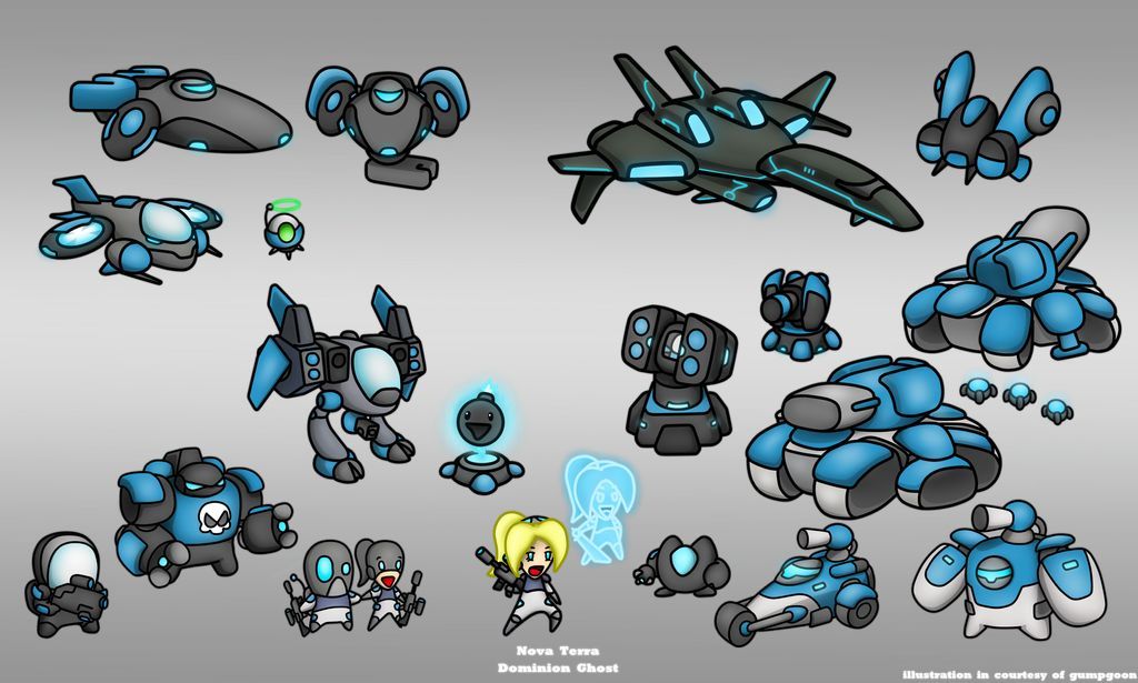 StarCraft 2 CO-OP commanders in Carbot style - Starcraft, Starcraft 2, Cooperative, CarbotAnimations, Art, Games, Computer games, Commander, Longpost