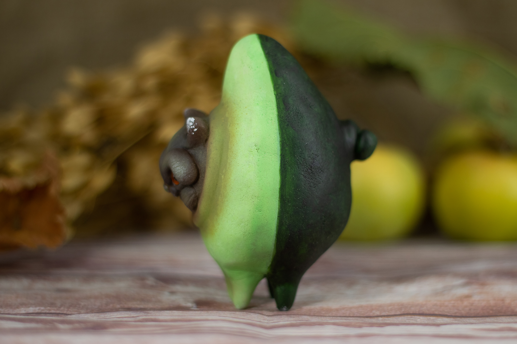 Avocadina - My, Needlework without process, cat, Avocado, Polymer clay, Figurines, Longpost