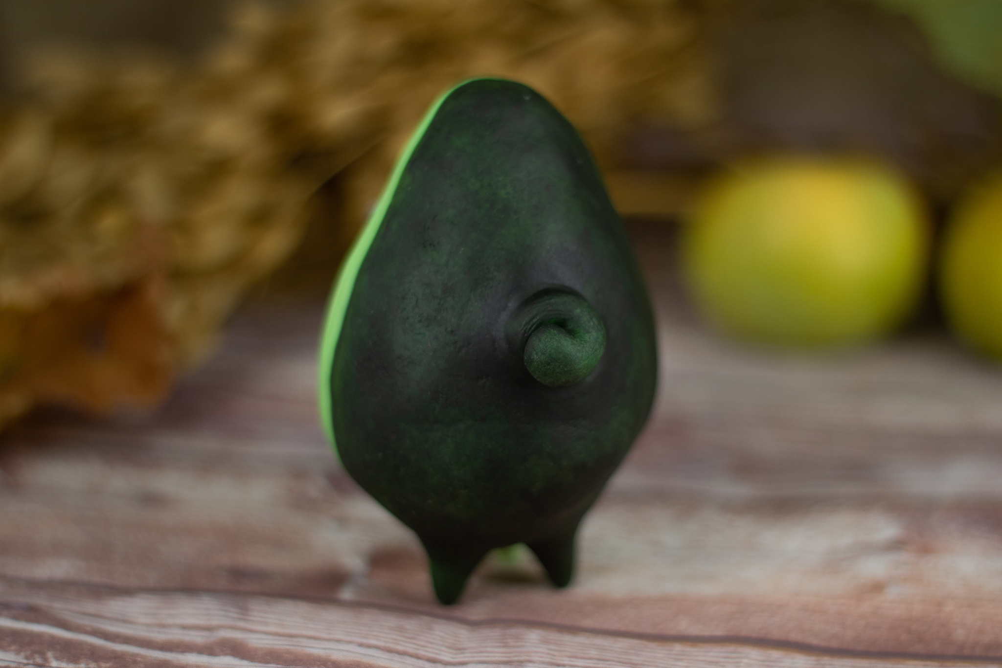 Avocadina - My, Needlework without process, cat, Avocado, Polymer clay, Figurines, Longpost