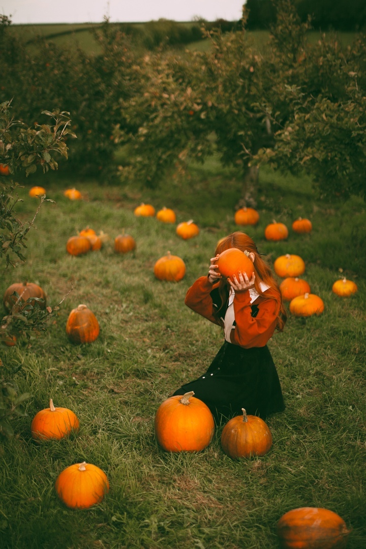 Autumn mood - Redheads, Pumpkin, Halloween, Autumn, The photo, Longpost