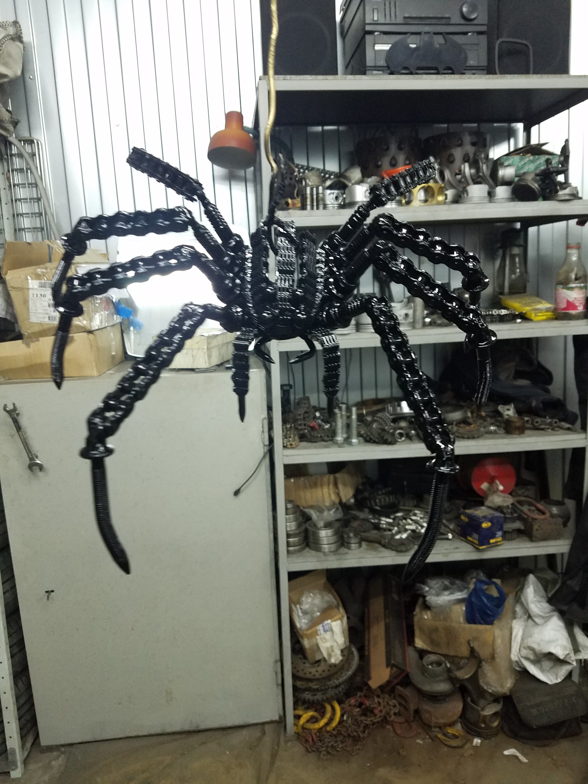 A fascinating story about how... appeared in my garage... - My, Needlework with process, Garage, Welding, Insects, Handmade, Spider, Longpost