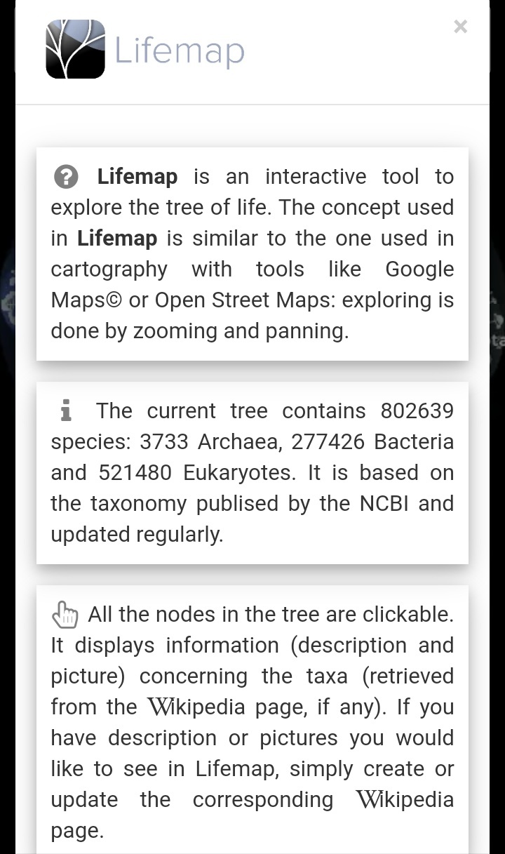 Interactive map of life LifeMap - Biology, Evolution, Interactive map, Lyon, France, Origin of life, Longpost