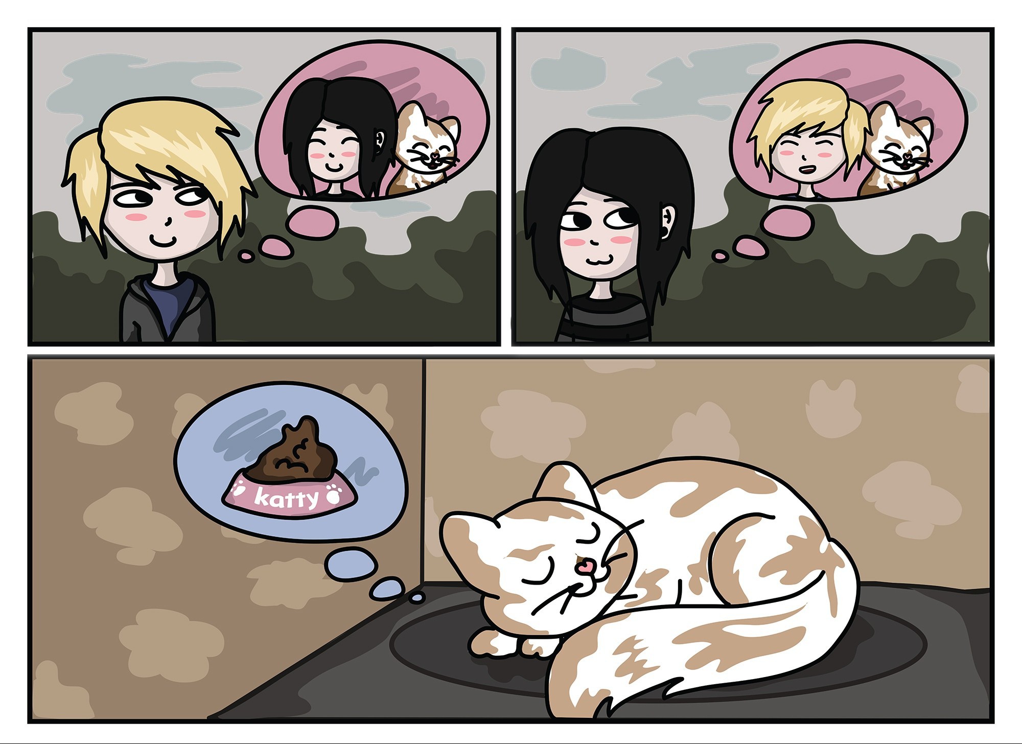 When you always think about something important. - My, Comics, cat, Pets, Love