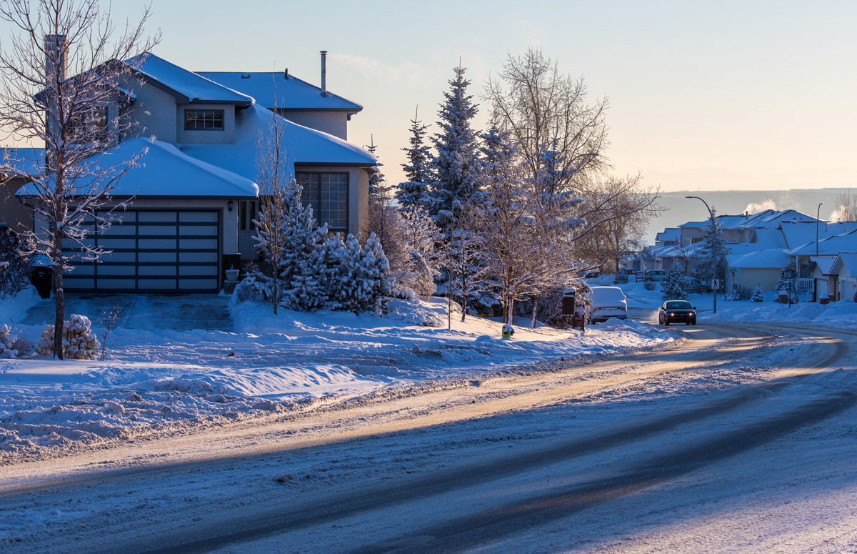 Calgary, evening. - My, Canada, Calgary, Evening, Snow, November, Longpost