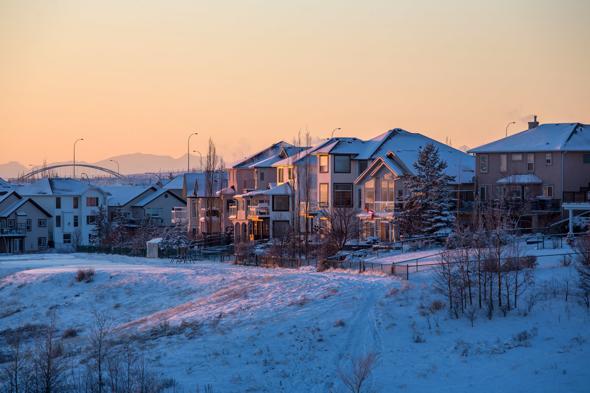 Calgary, evening. - My, Canada, Calgary, Evening, Snow, November, Longpost