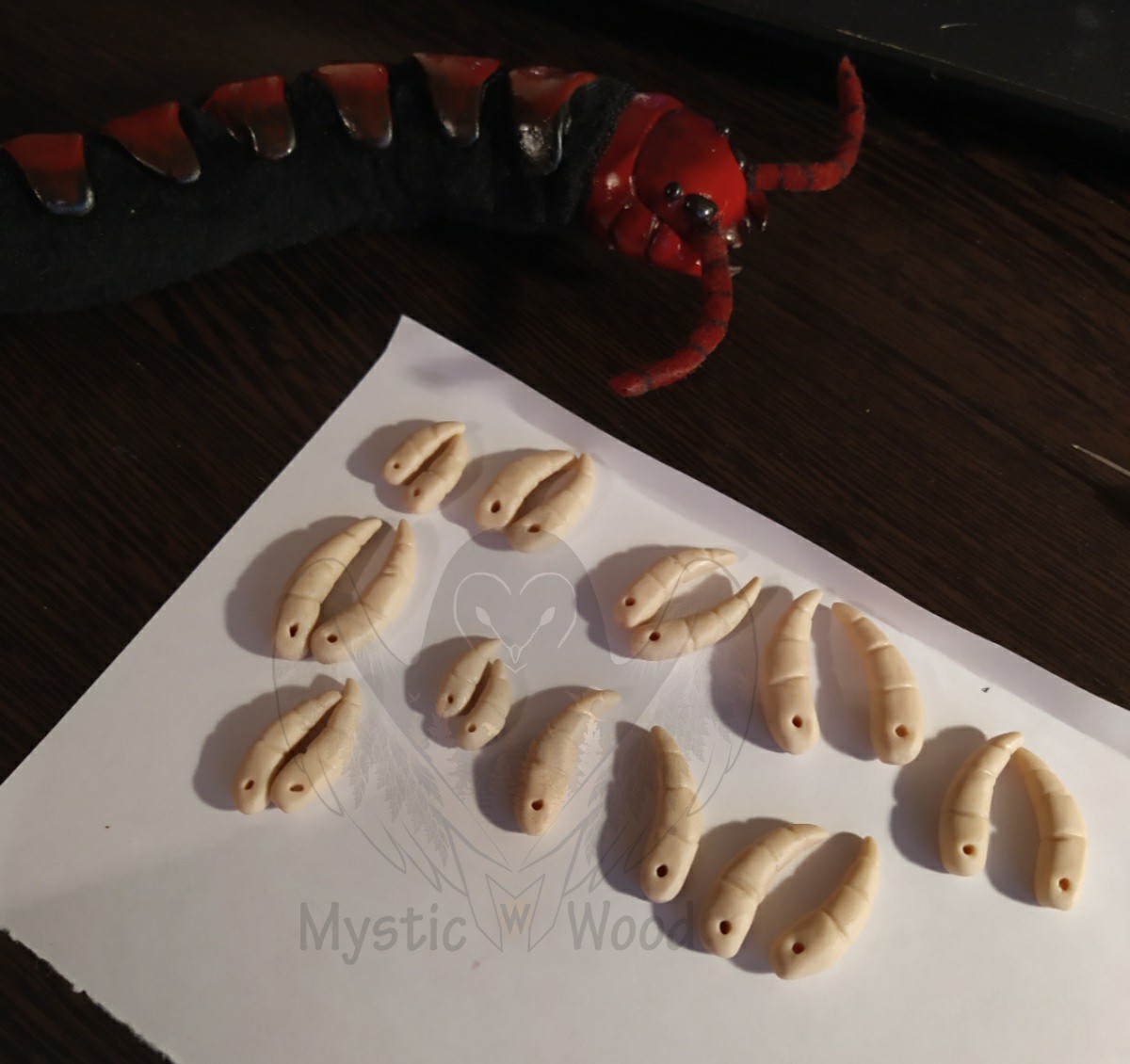 Scolopendra(handmade toy): birth - My, Scolopendra, Giant Scolopendra, Needlework with process, Handmade, Process, Polymer clay, Longpost