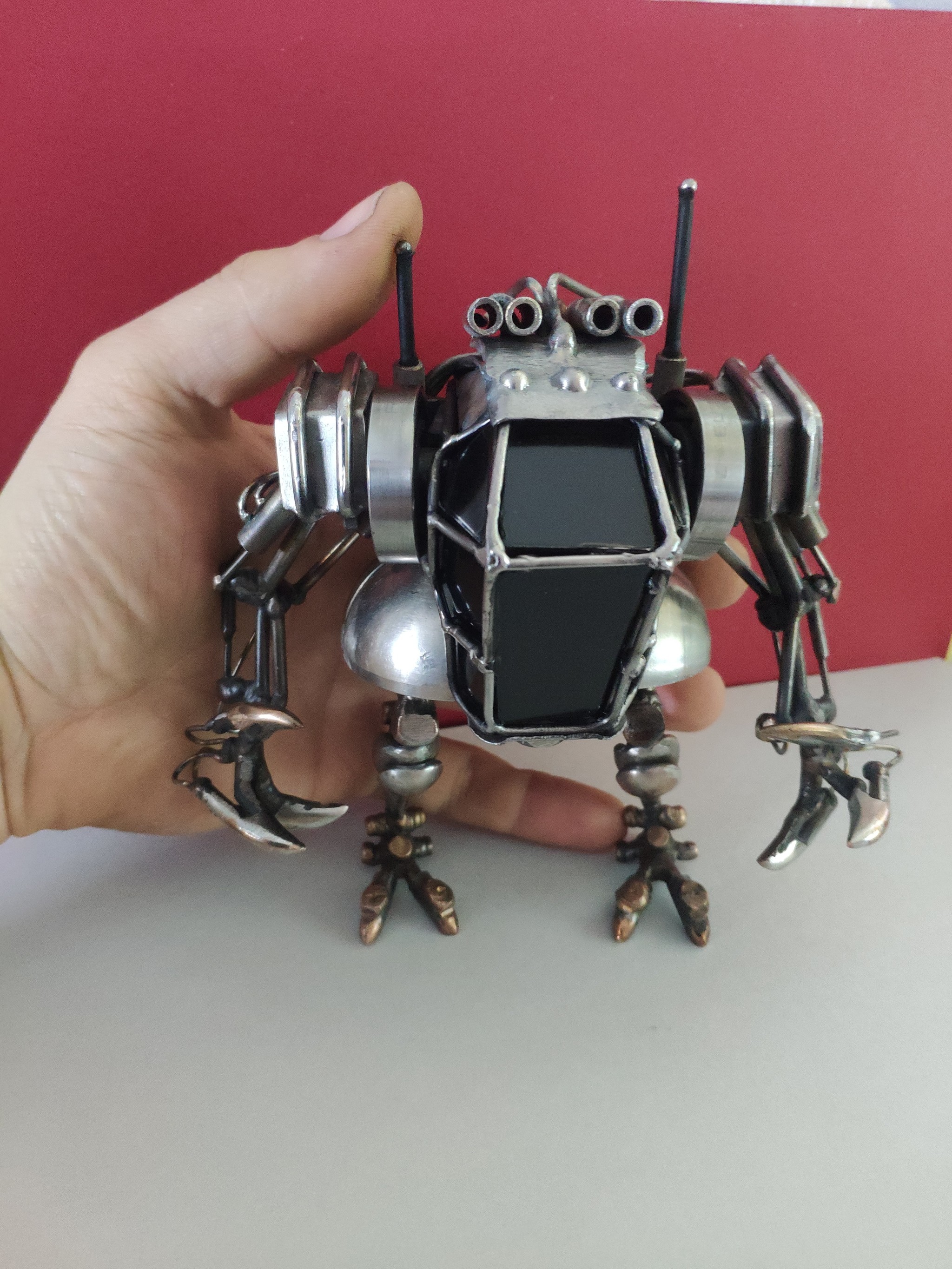 Metal robot) - My, Robot, With your own hands, Needlework without process, Longpost, Fur