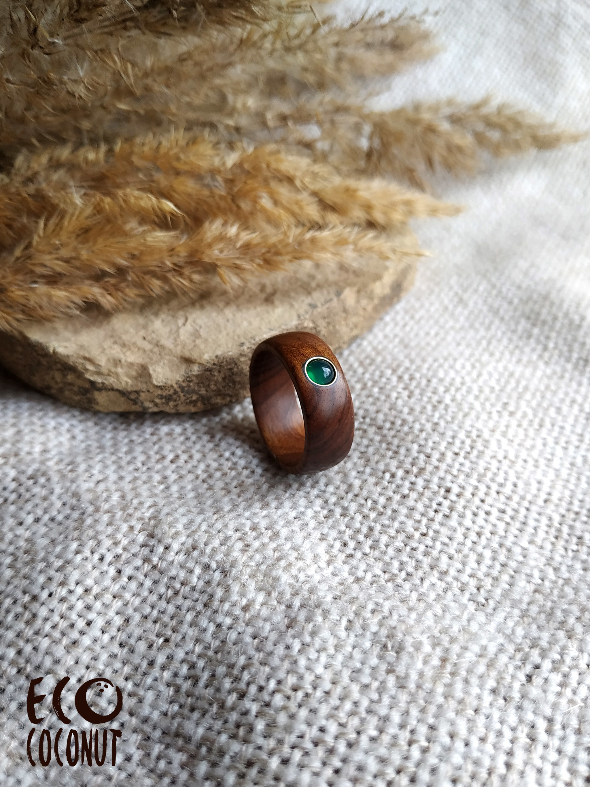 Wooden ring with stone. - My, Ring made of wood, Decoration, Woodworking, Needlework without process, Longpost