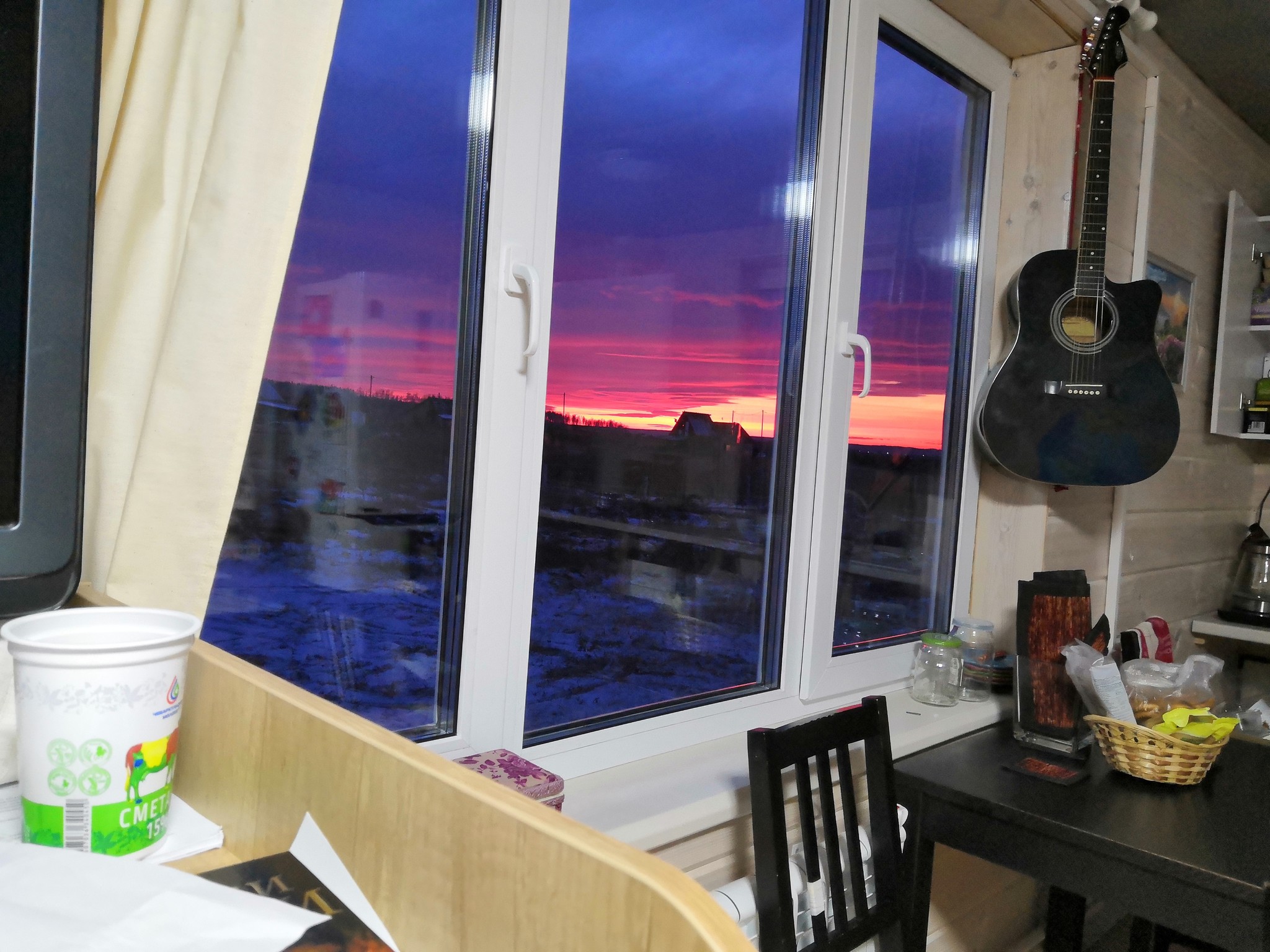 And from our window... - My, Photo on sneaker, Sunset, Chelyabinsk