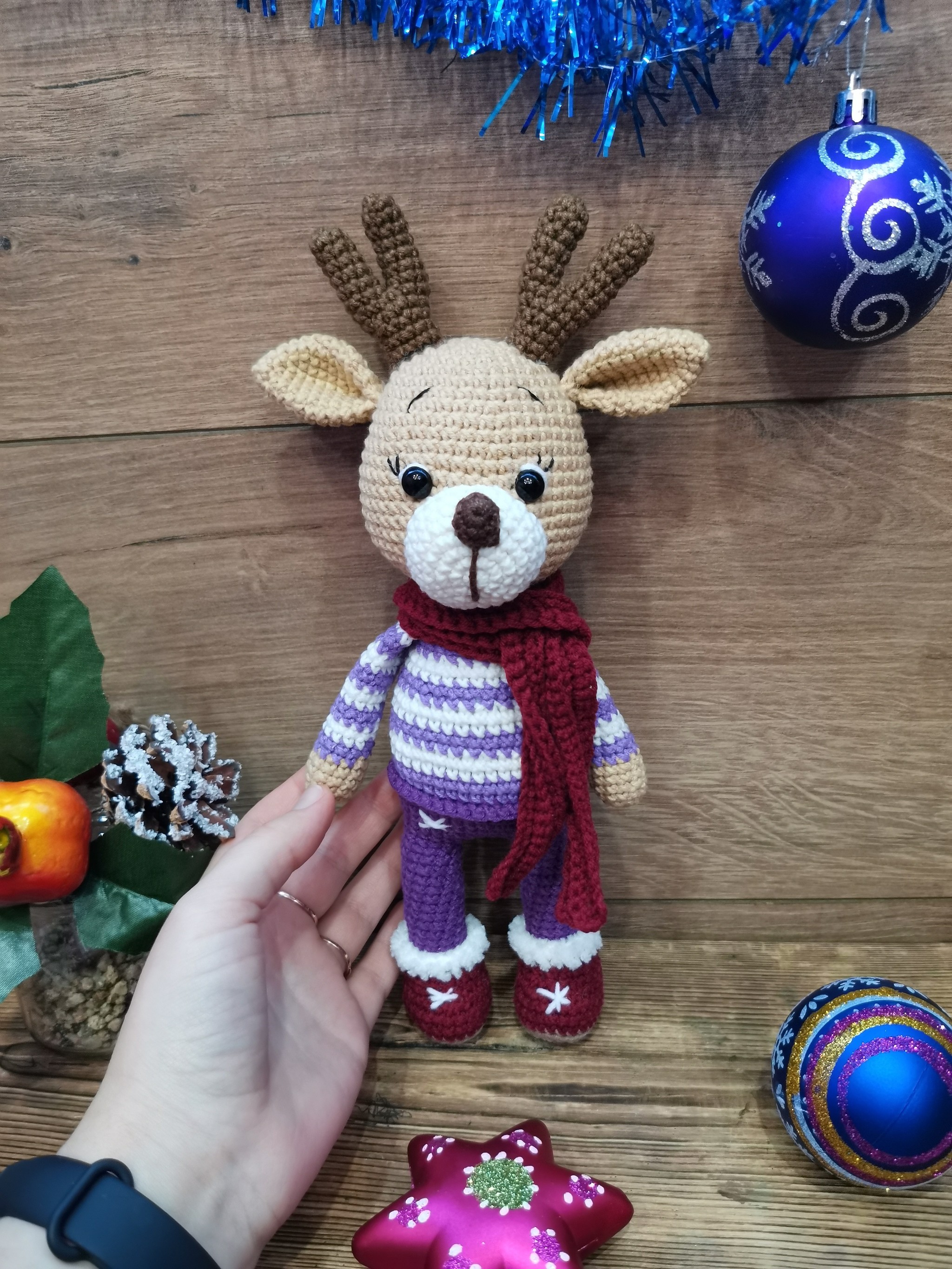 Fawn - My, Knitting, Crochet, Knitted toys, Toys, Deer, Longpost