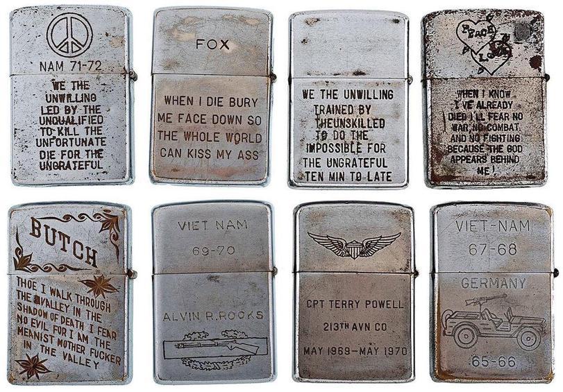 Zippo lighters of American soldiers during the Vietnam War. - Zippo, Lighter, Vietnam war, Longpost