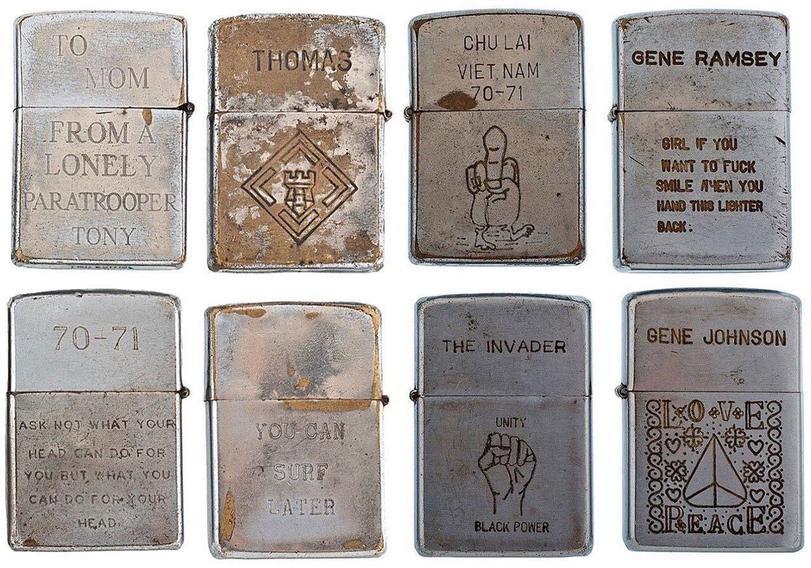 Zippo lighters of American soldiers during the Vietnam War. - Zippo, Lighter, Vietnam war, Longpost