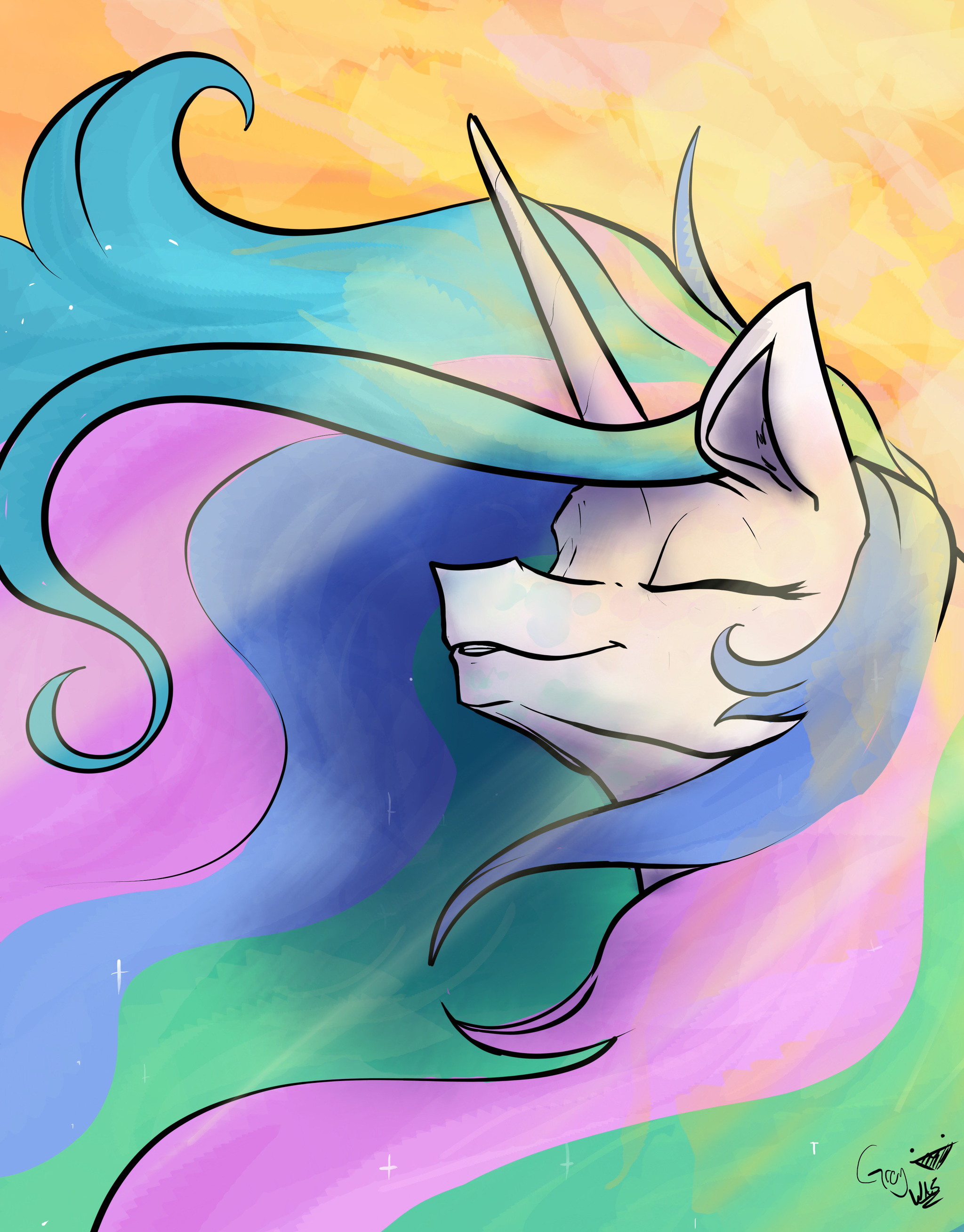 Celestia - My little pony, Princess celestia, Greyscaleart, Art