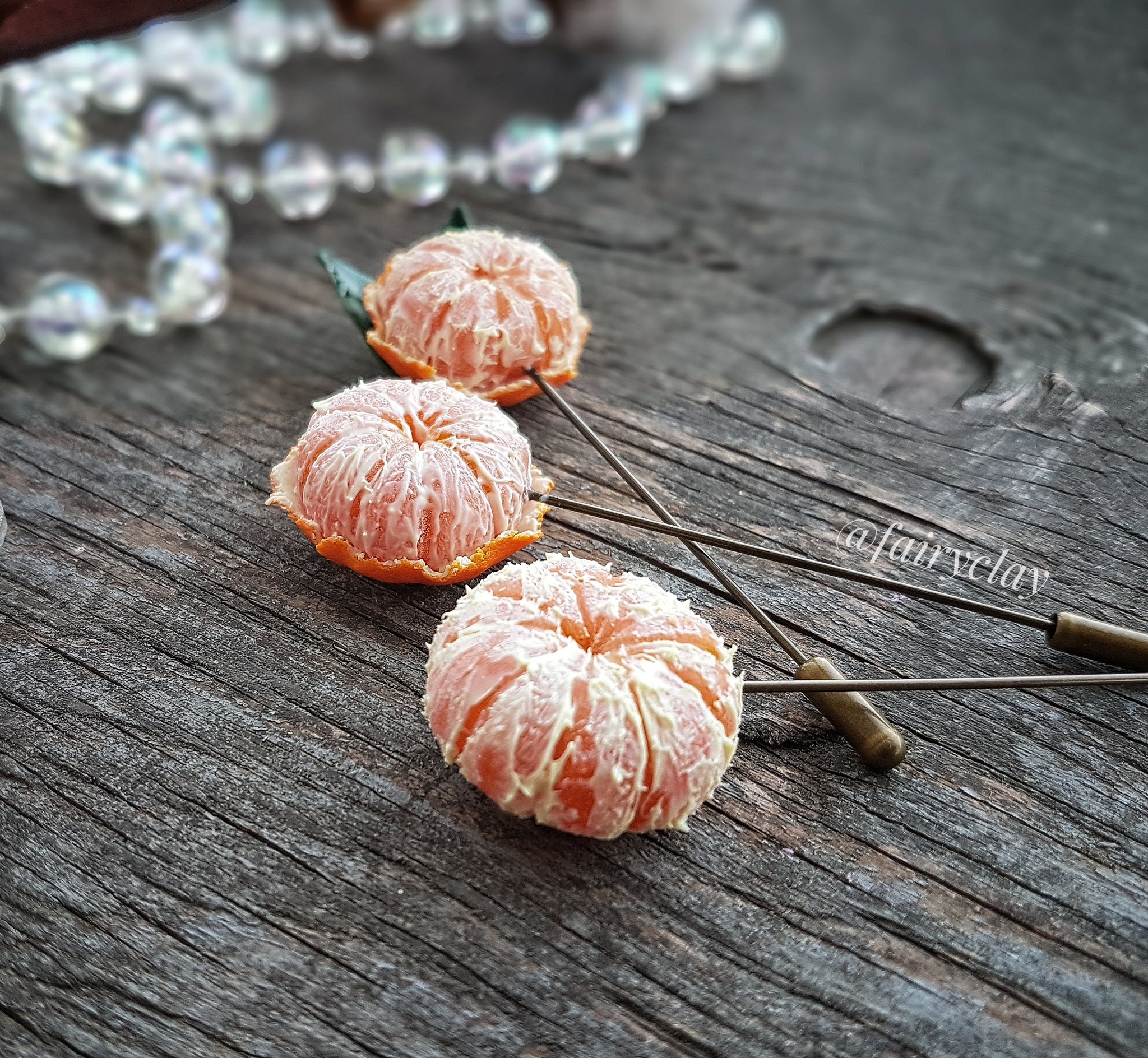 The holiday is coming to us - My, Tangerines, New Year, Polymer clay, Needlework without process, Decoration, Longpost, Brooch