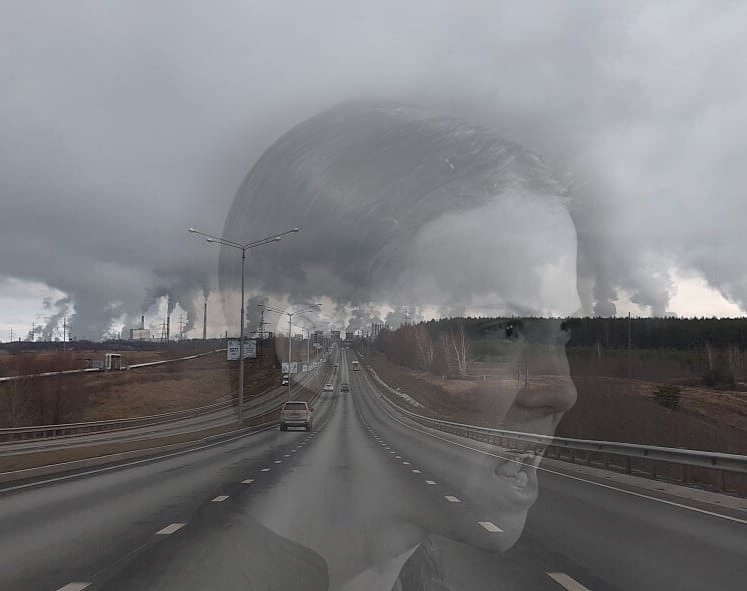 Approaching Nizhnekamsk and Greta Thunberg - Nizhnekamsk, Smog, Greta Thunberg