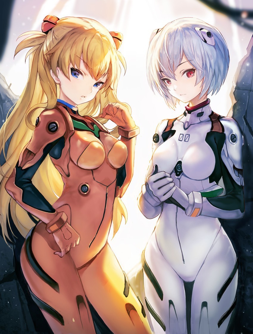 Evangelion - Evangelion, Danbooru, Длиннопост, Asuka Langley, Аниме, Anime Art, Rei Ayanami