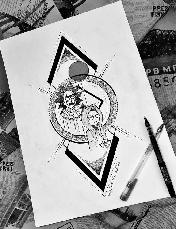 It - My, Rick and Morty, It, Art, Sketch, Drawing, Creation, Fan art, Pennywise