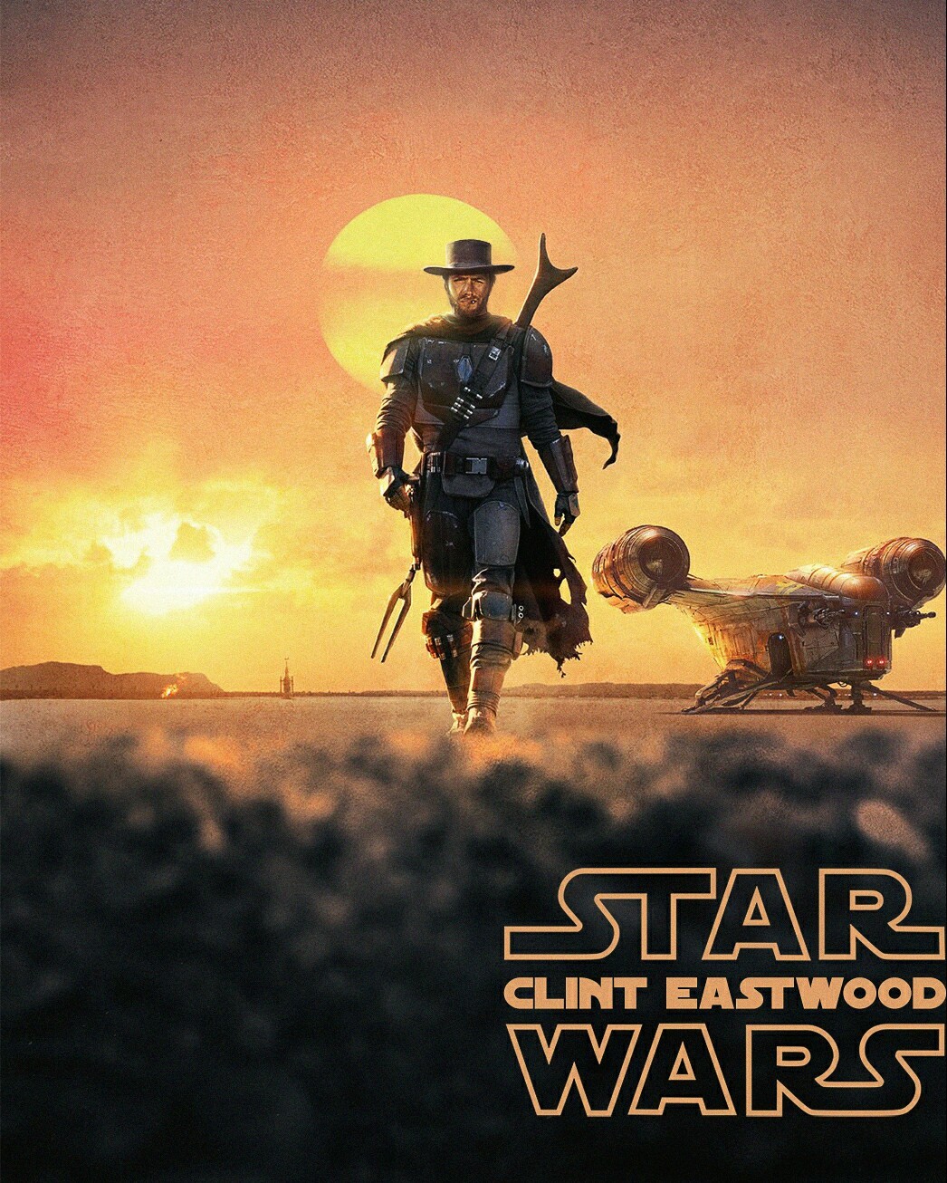 Clint Eastwood in the Mandalorian - My, Star Wars, Photoshop, Longpost