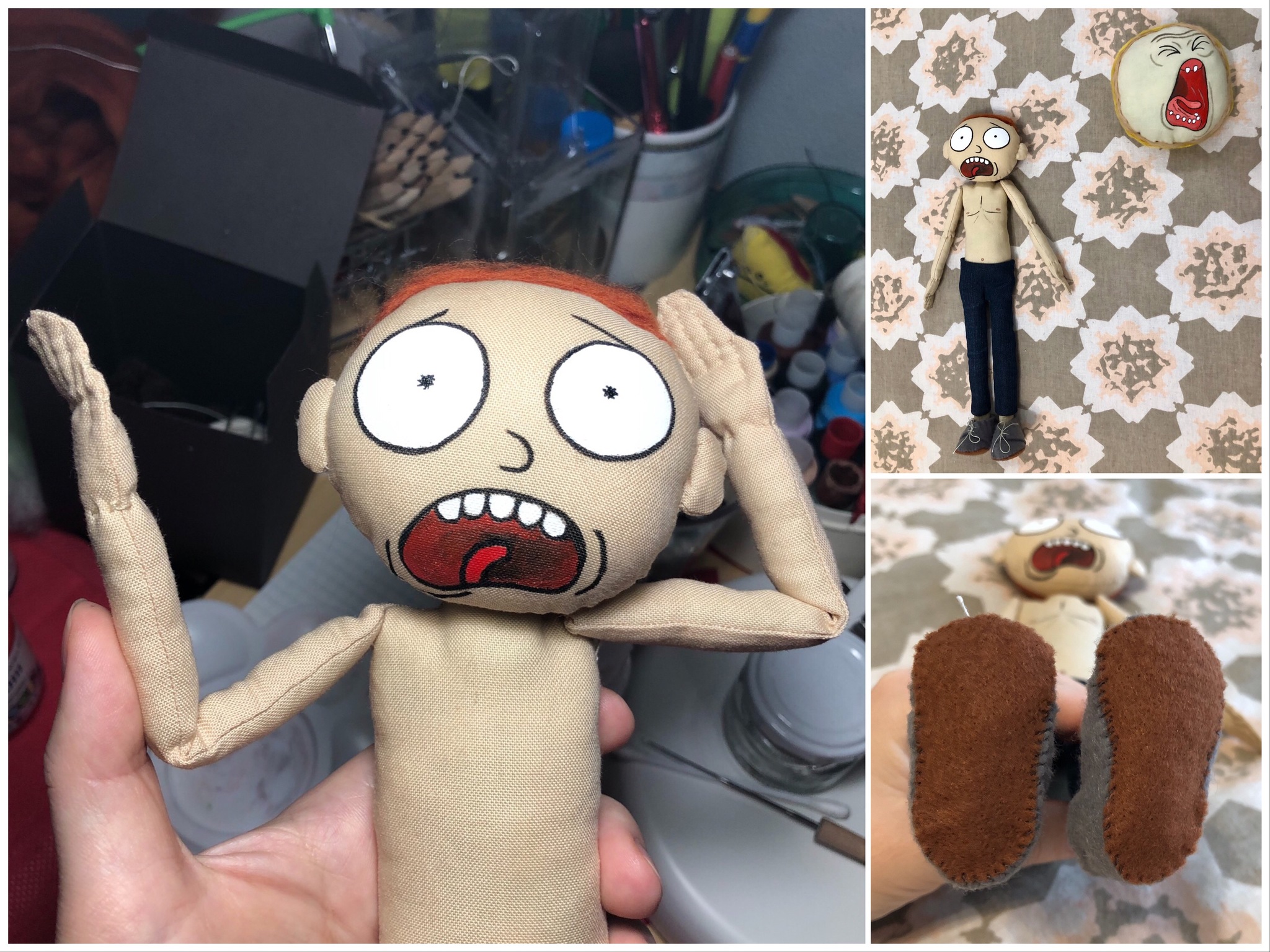Rick and Morty - My, Rick and Morty, Morty Smith, Rick Sanchez, Portrait doll, Textile doll, Needlework without process, Animation, Video, Longpost