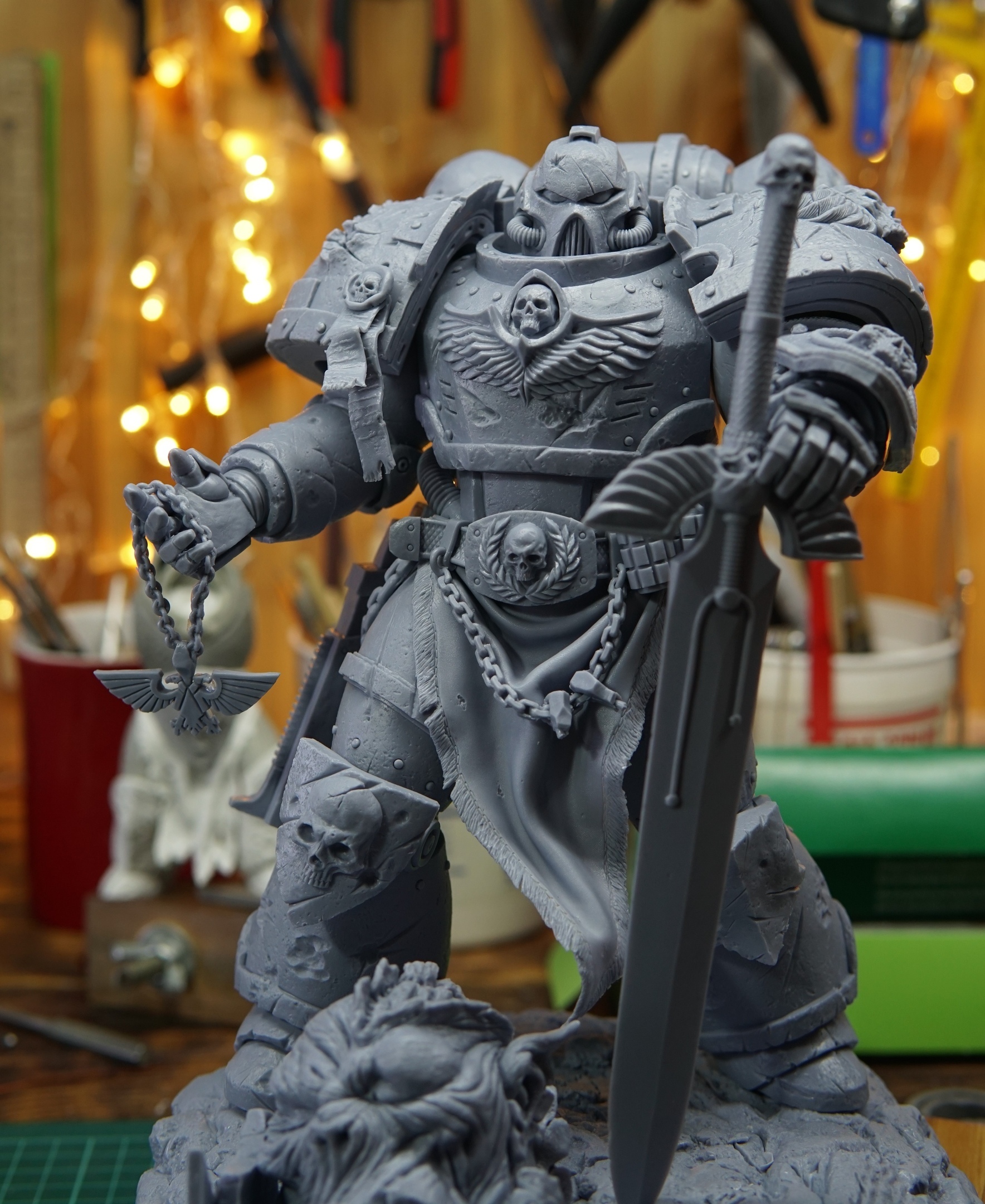 The finished version of the post about Rammshatainmarin =) - My, Warhammer 40k, Sculpture, Resincast, The statue, Longpost