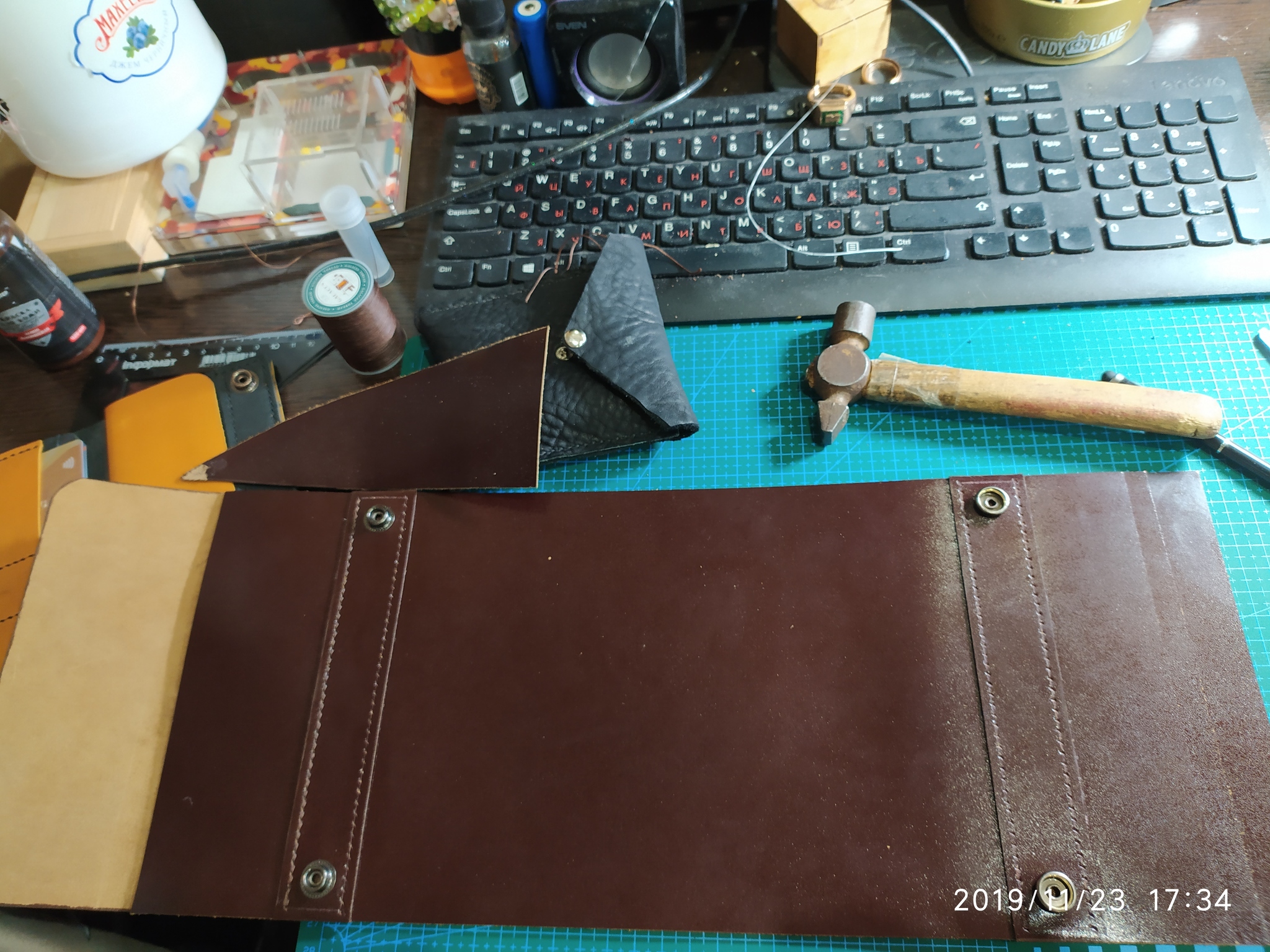 DIY wallet - My, With your own hands, Leather products, Wallet, Longpost