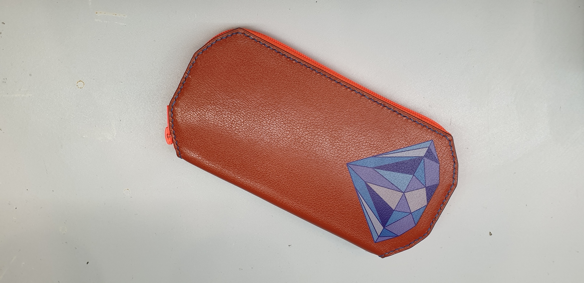 Women's wallet Diamond - My, Handmade, Natural leather, Leather wallet, Needlework without process, Longpost, Wallet