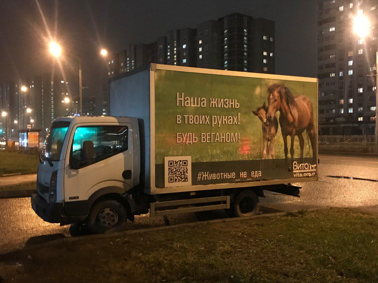 When you've stocked up on a hare and a horse in Pyaterochka and are going home... - My, Moscow, Vegan, Propaganda