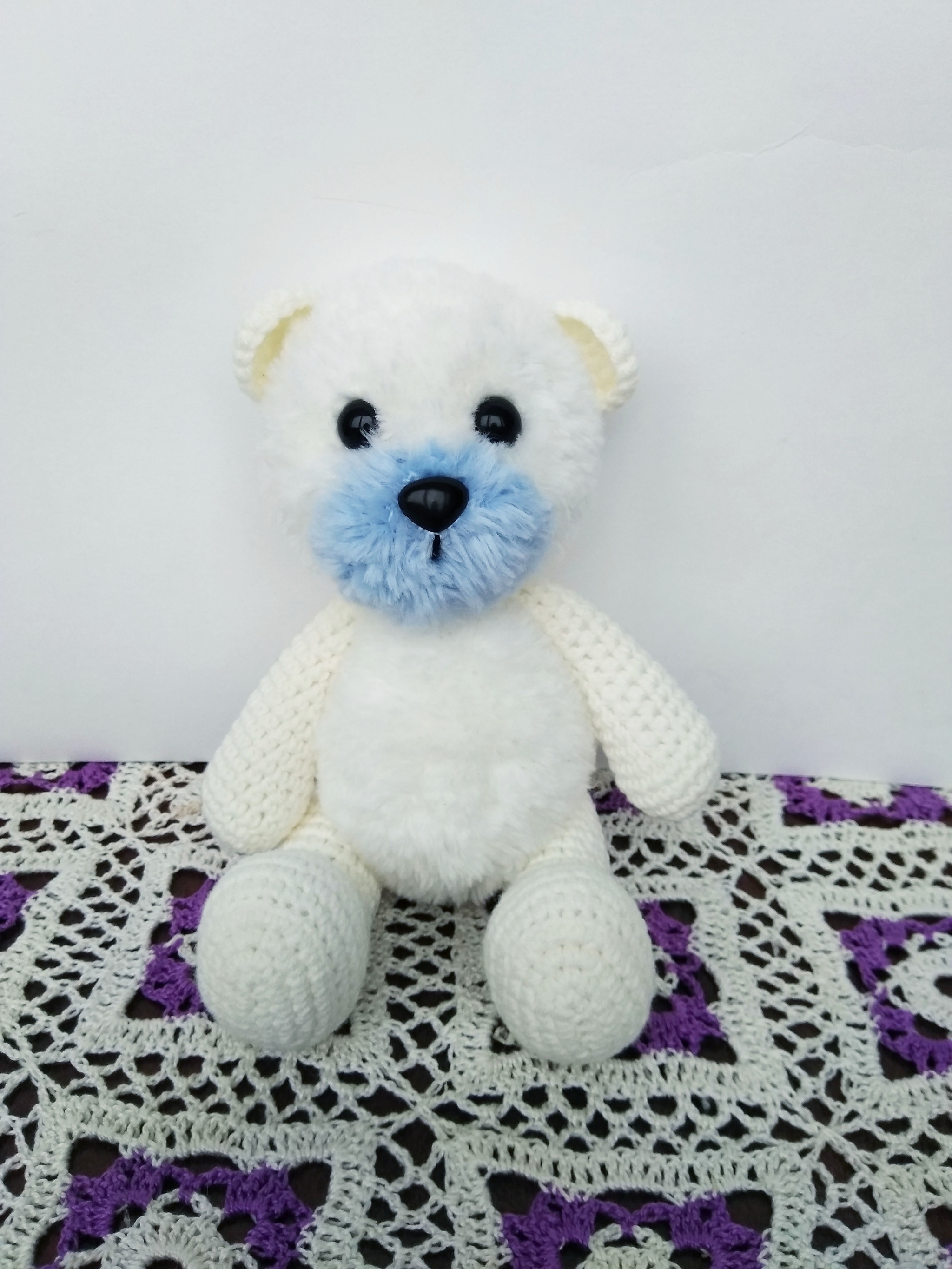 Furry bear. - My, Needlework, Needlework without process, Knitting, Crochet, Knitted toys, Hobby, Creation