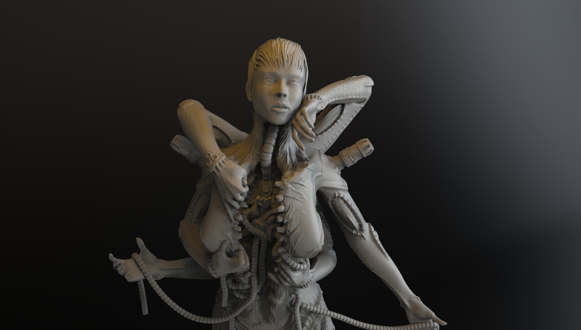 Dark Technologies. Heart machine - My, Zbrush, 3D, Biomechanics, Longpost