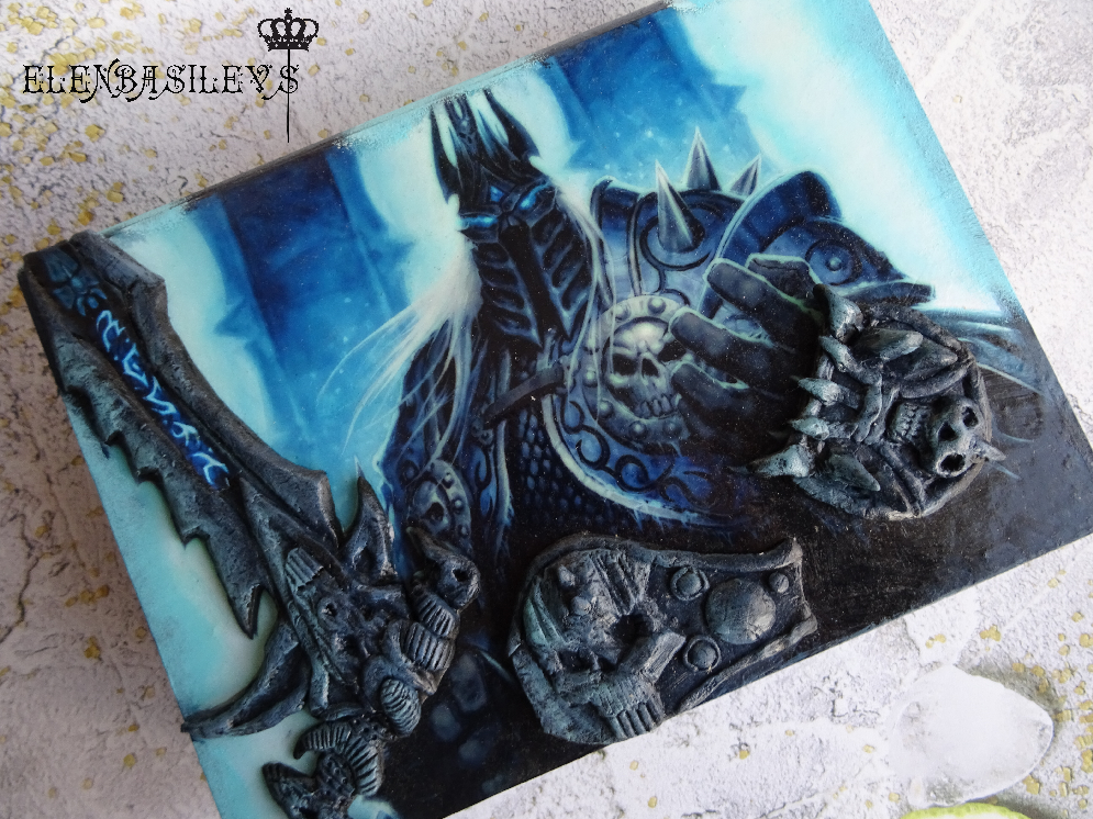 Box King Lich - My, Lich King, Decoupage, Casket, Longpost