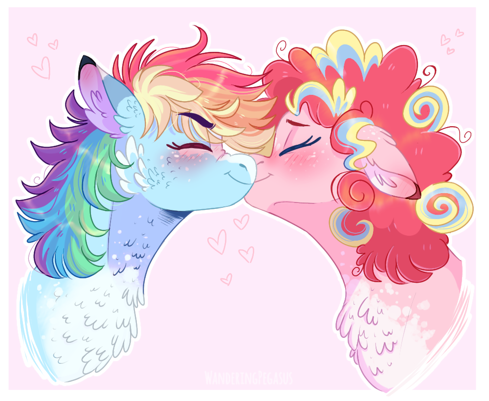 Чмок! - My Little Pony, PonyArt, Rainbow Dash, Pinkie Pie, MLP Lesbian, Шиппинг, Wanderingpegasus