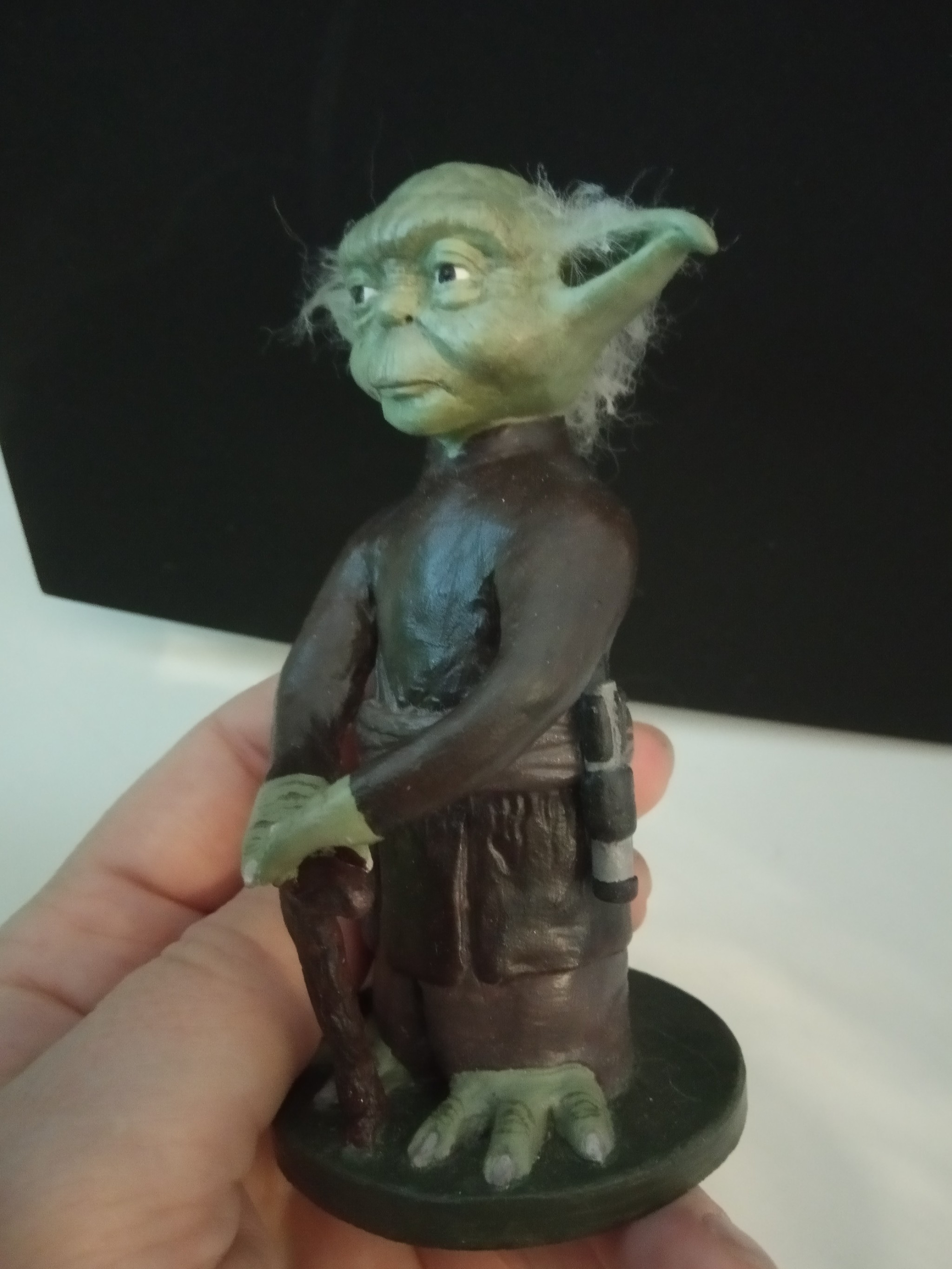 Yoda from polymer clay - My, Yoda, Jedi, Polymer clay, Needlework without process, Longpost