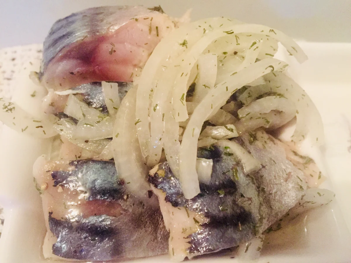 Marinated mackerel - My, Cooking, A fish, Longpost, Recipe, Food