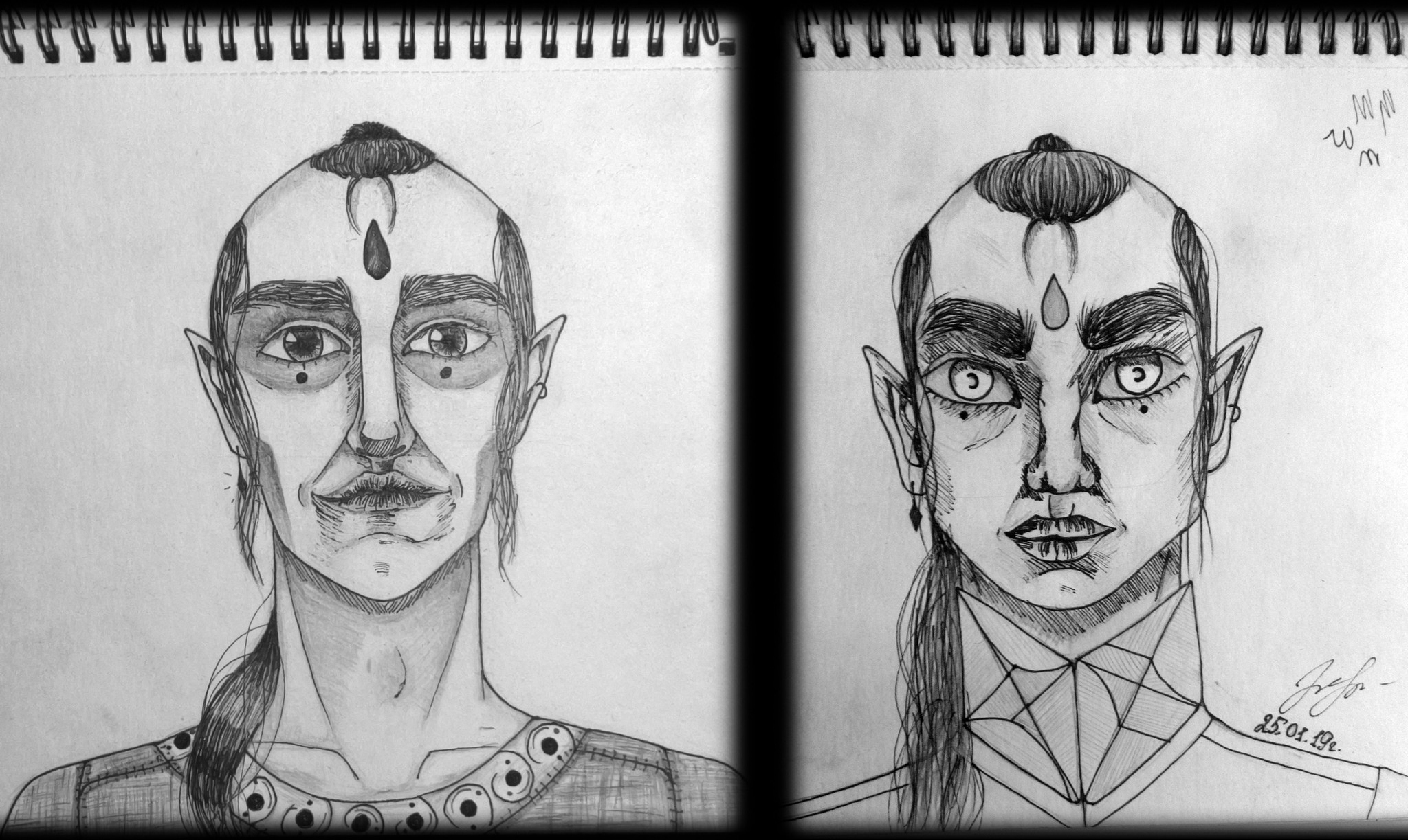 Progress in 1 year - My, Creation, Elves, Fantasy, Progress, Drawing, Art, Критика, Longpost