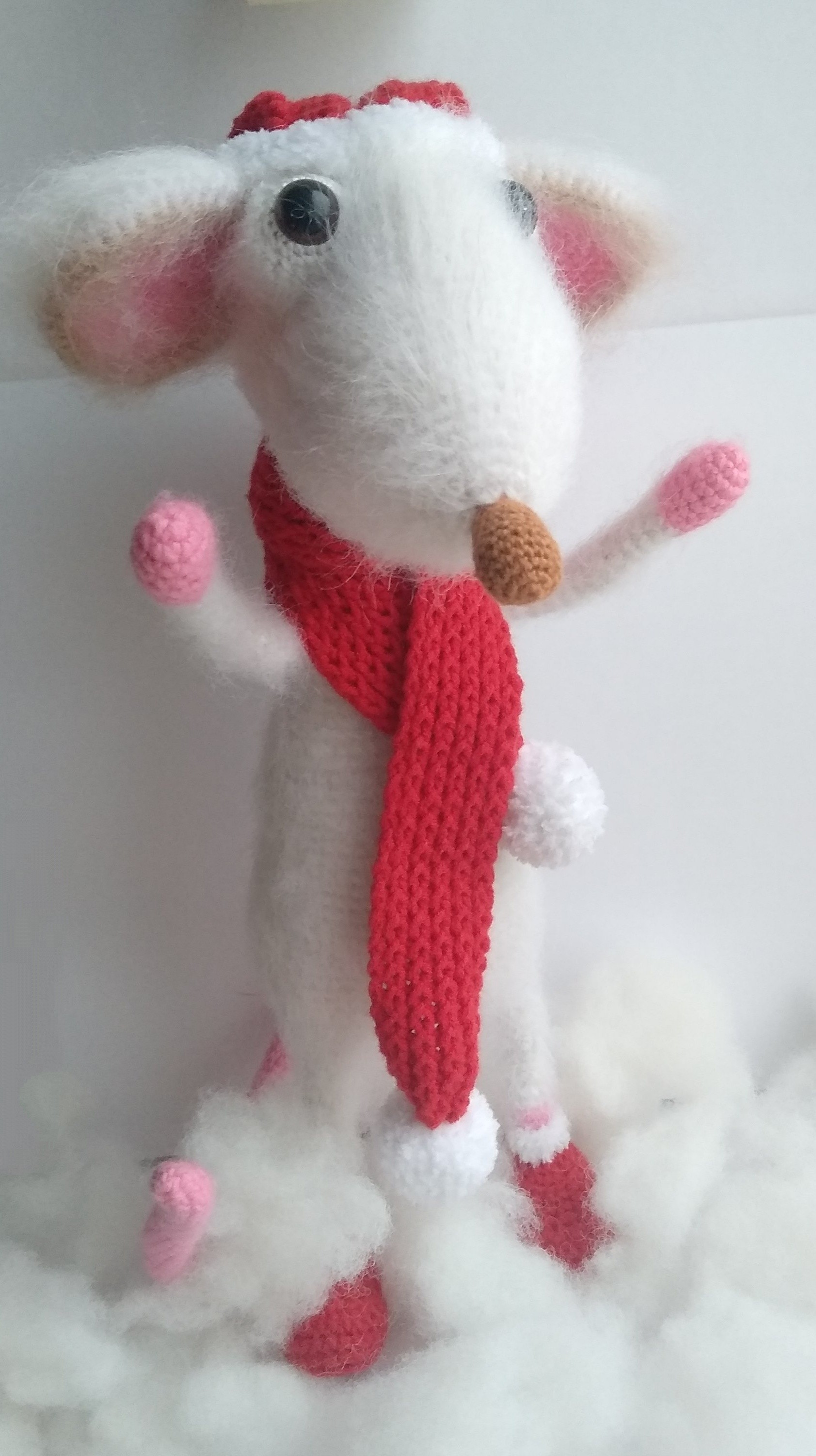 New Year's rat - My, Rat, Amigurumi, Crochet, Soft toy, Needlework without process, Longpost