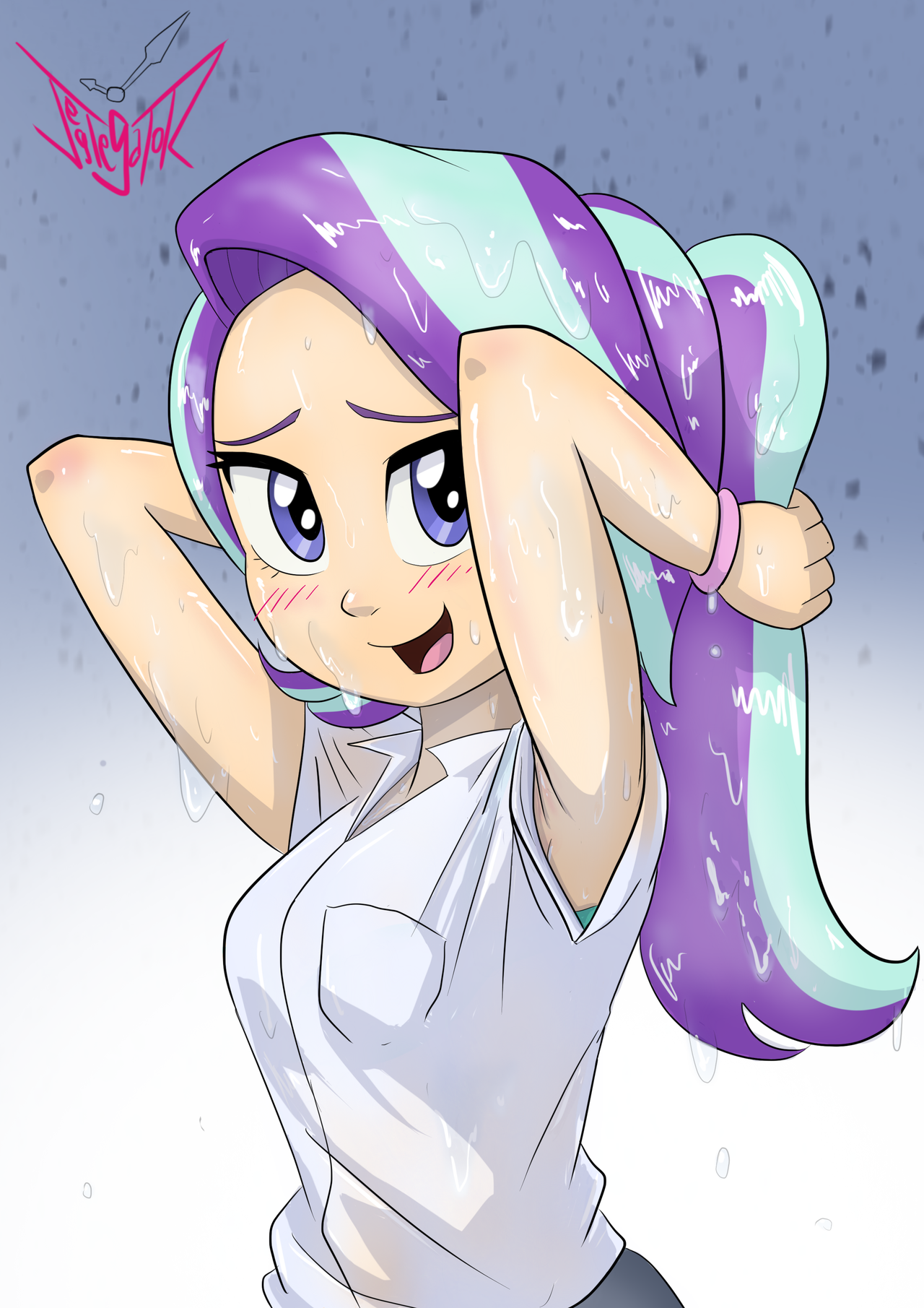 Wet Starlight - My little pony, Humanization, Starlight Glimmer, Jeglegator